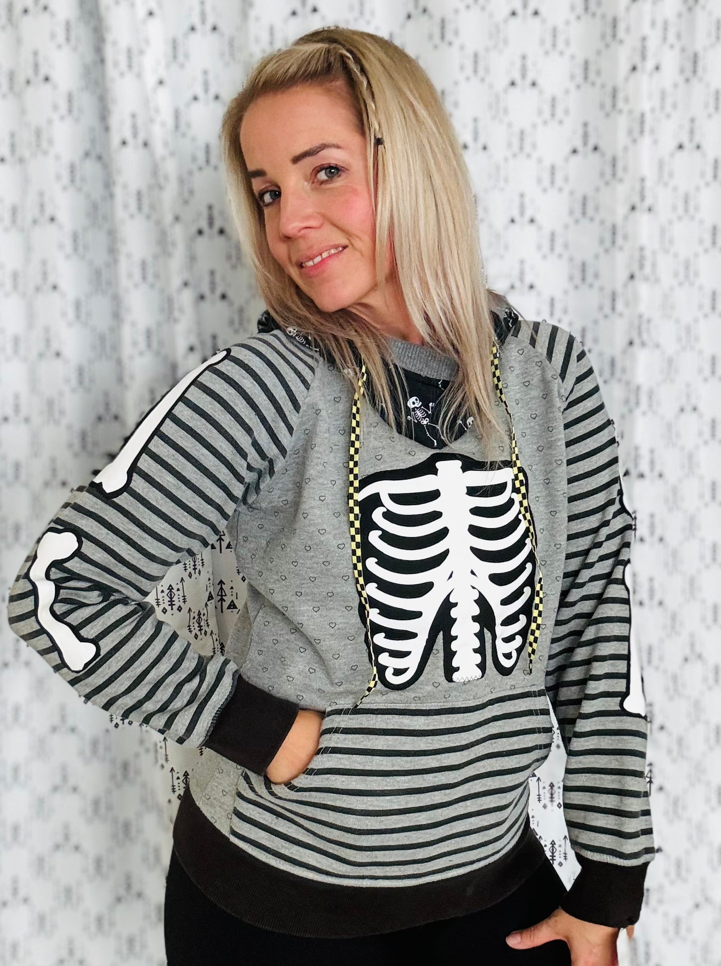 Bones Striped Hoodie Size- Women’s S/M