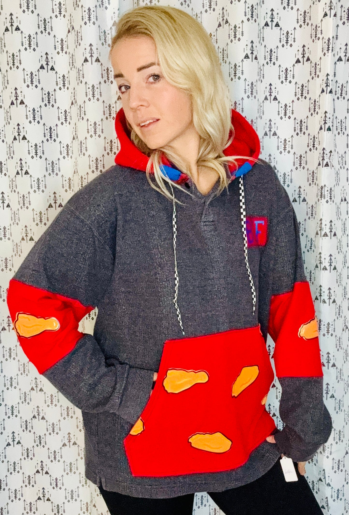 Button Buffalo Wing Hoodie Size- Unisex L/XL