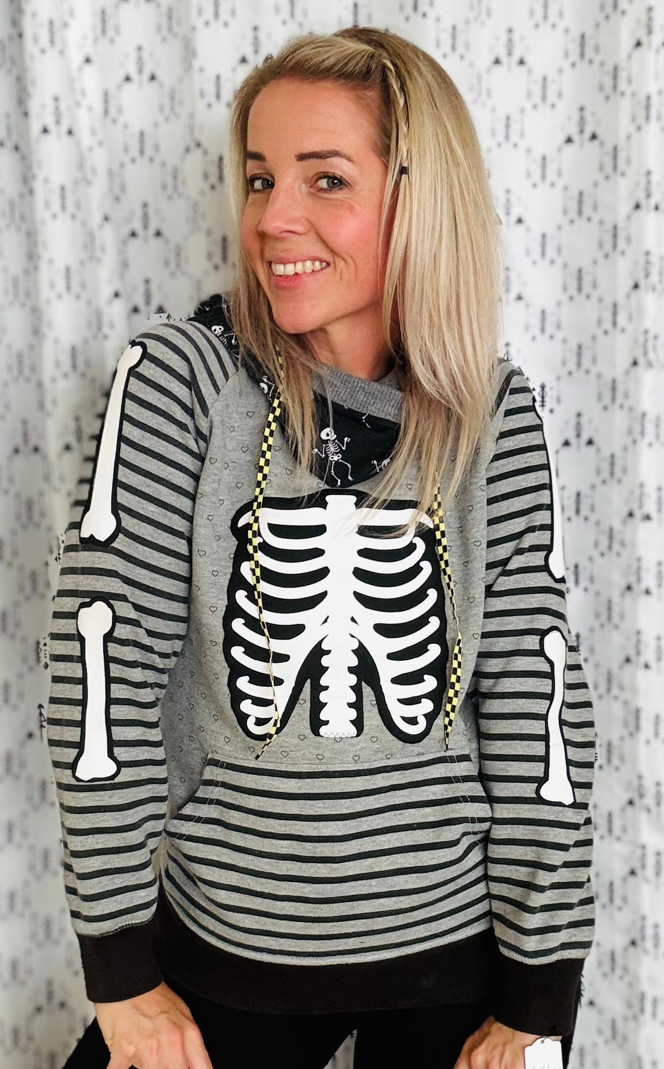 Bones Striped Hoodie Size- Women’s S/M