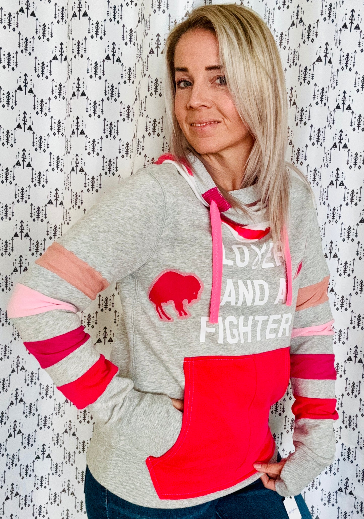 Ombre’ Pinktober Buffalo Hoodie Size- Women’s M/L