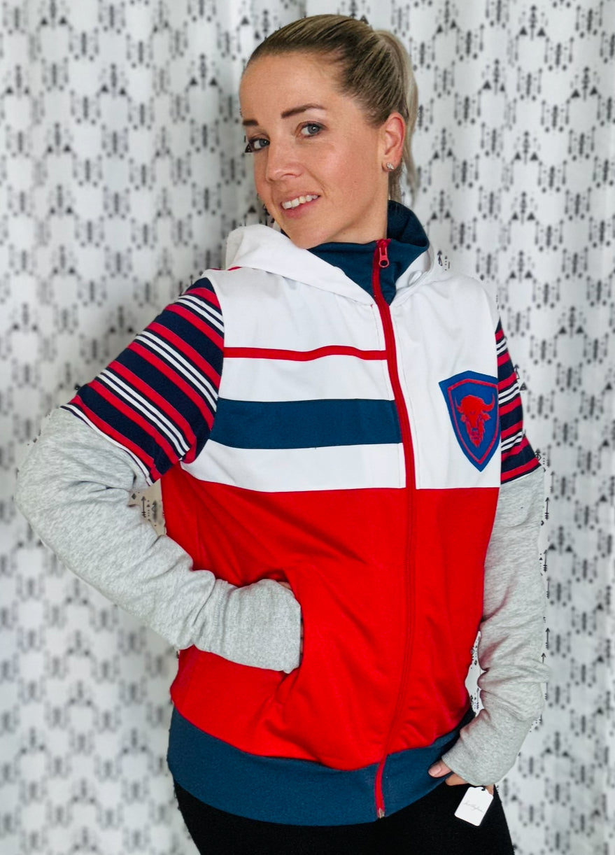 Color-Block Full Zip Buffalo Jacket Size Unisex-M/L