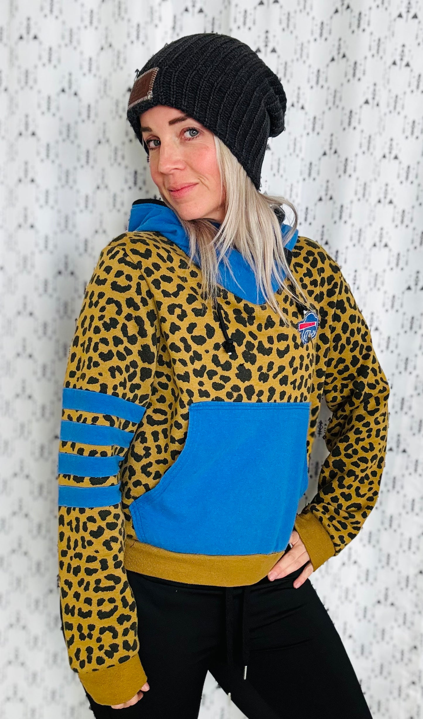 Leopard Buffalo Football Hoodie Women’s Size- M/L