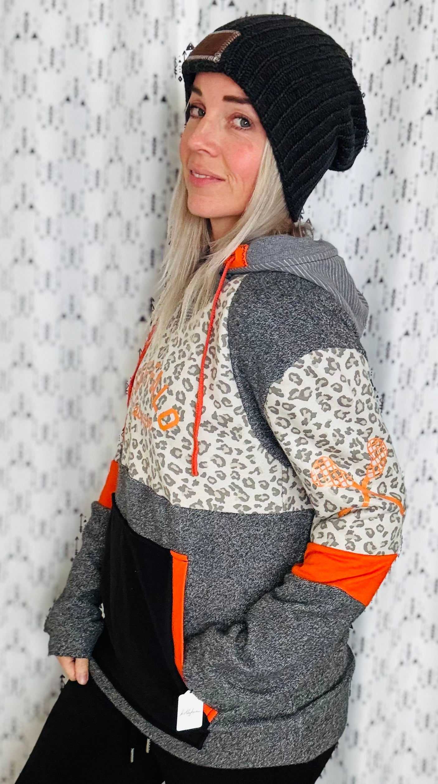 Grey Leopard Buffalo Lacrosse Hoodie Women’s Size- L/XL