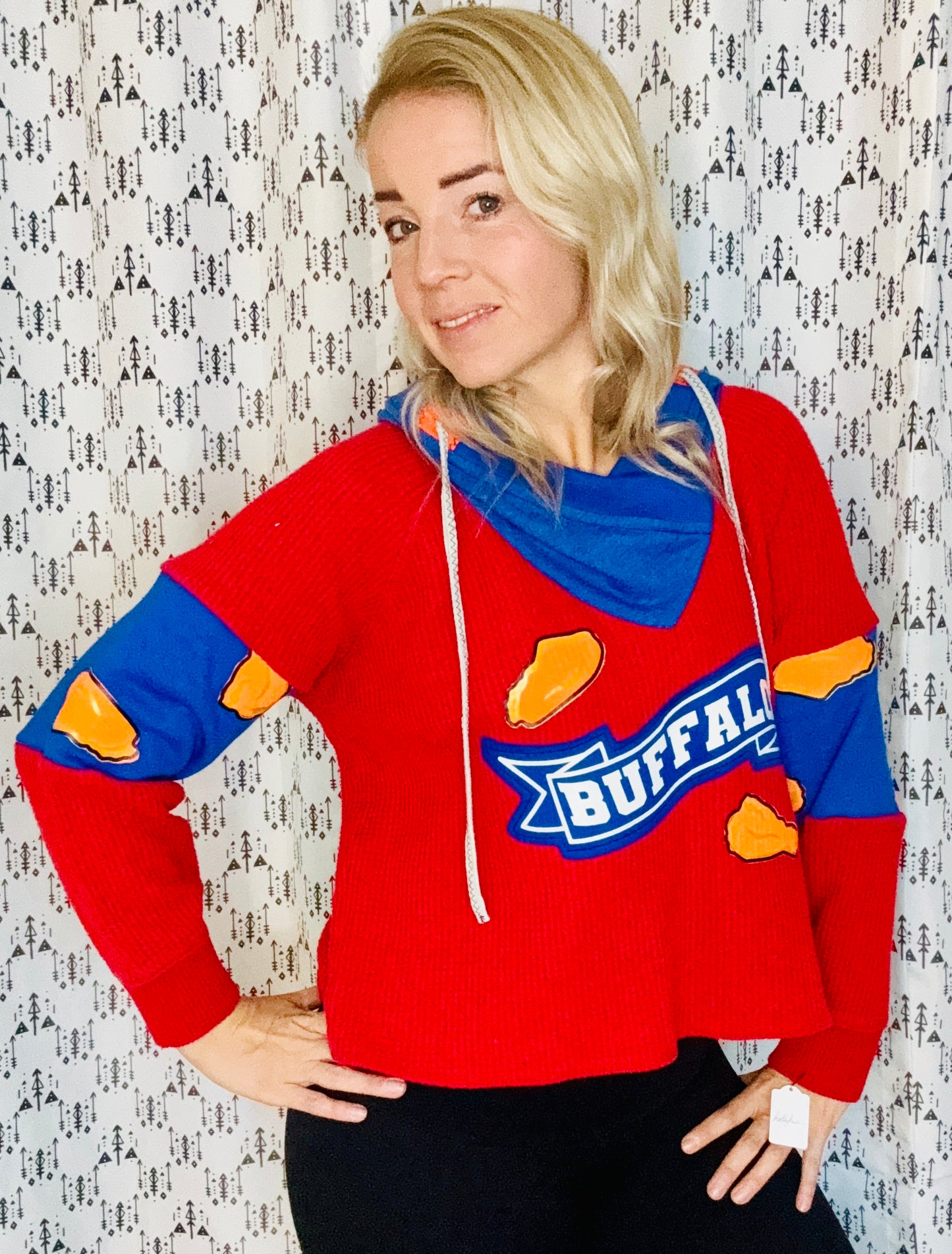 Red Buffalo Wing Crop Hoodie Size- Women’s L/XL