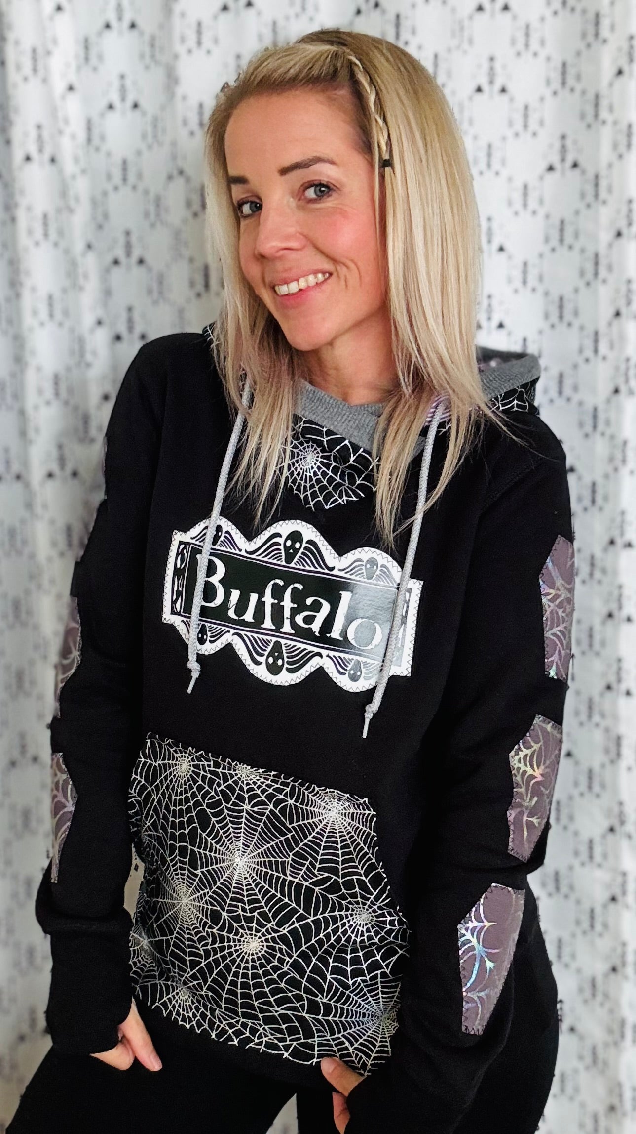 Spiderweb Coffin Hoodie Size- Women’s M/L