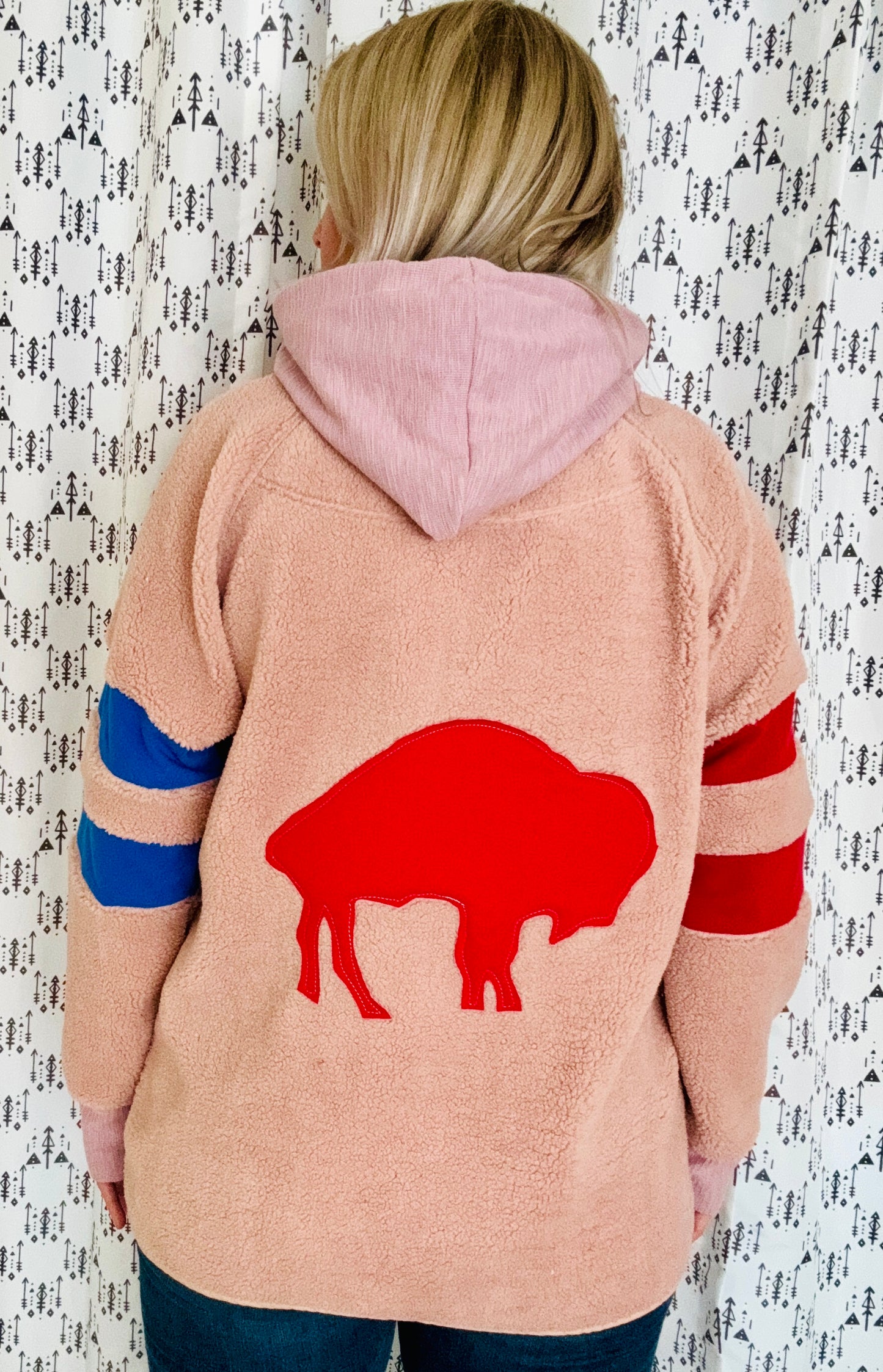 Pinktober Sherpa Buffalo Football Jacket Size- Women's L/XL