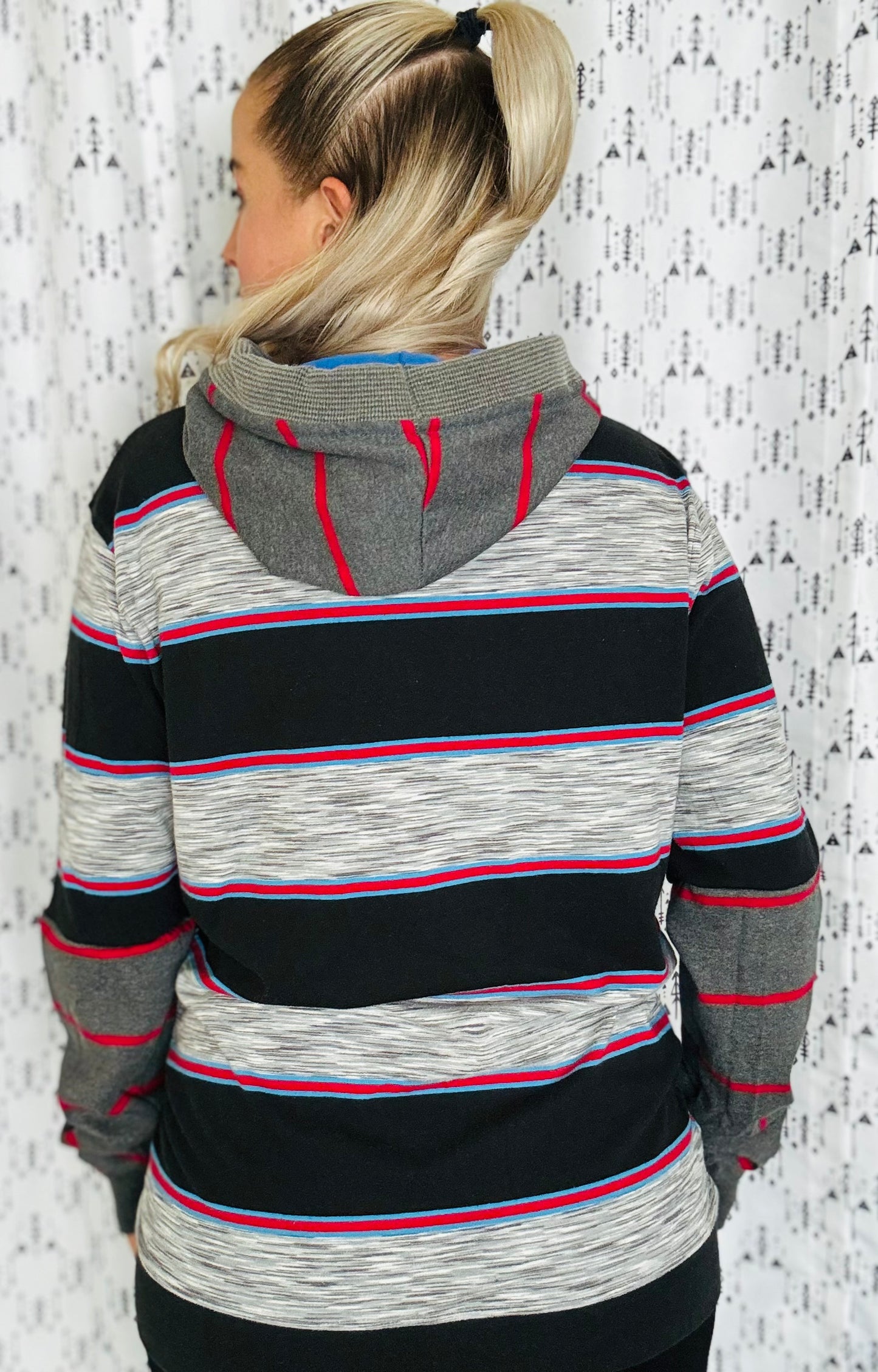 Striped Buffalo Hoodie Size- Unisex S/M