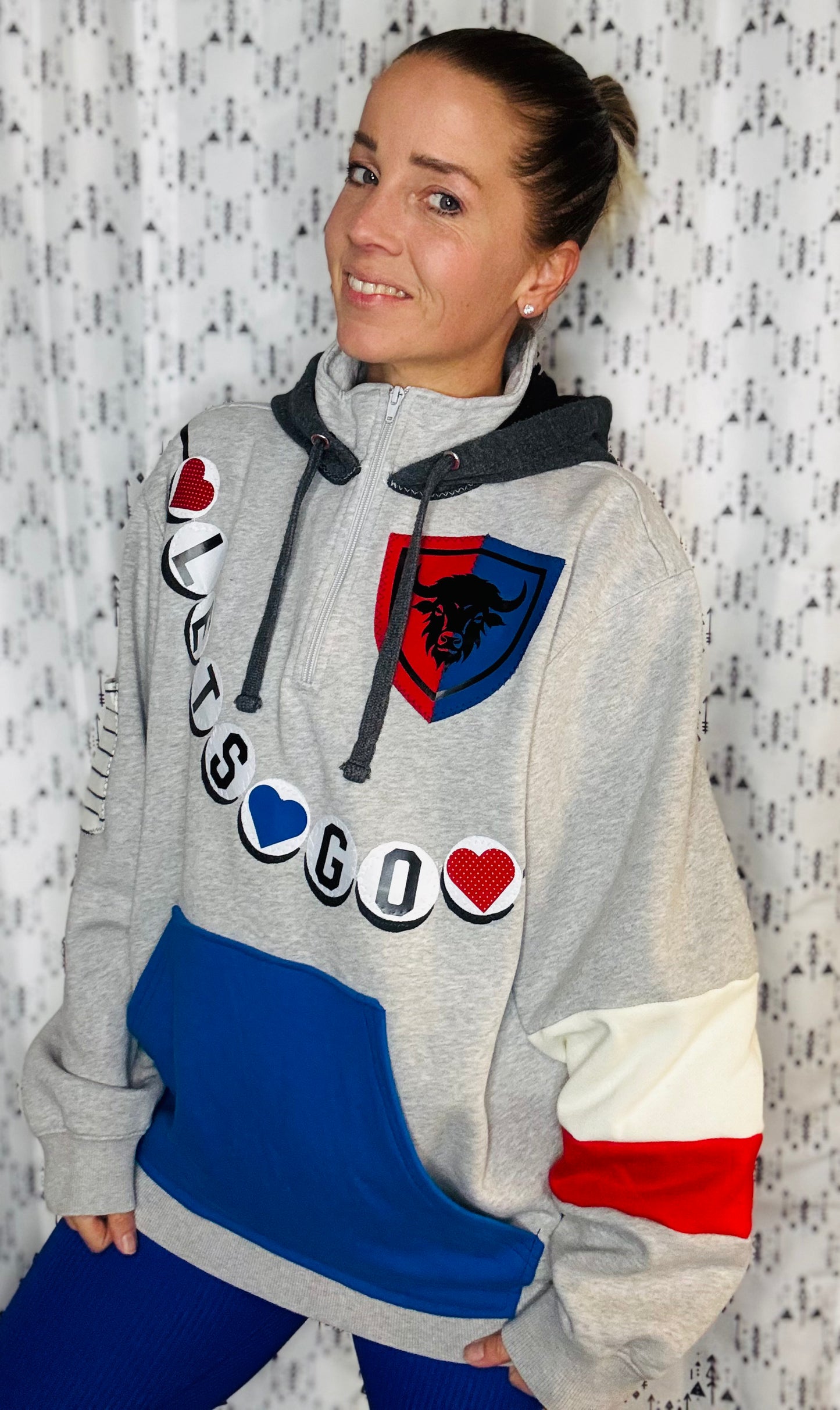 Let's Go Buffalo Friendship 1/4 Zip Hoodie Size- Women's 3X
