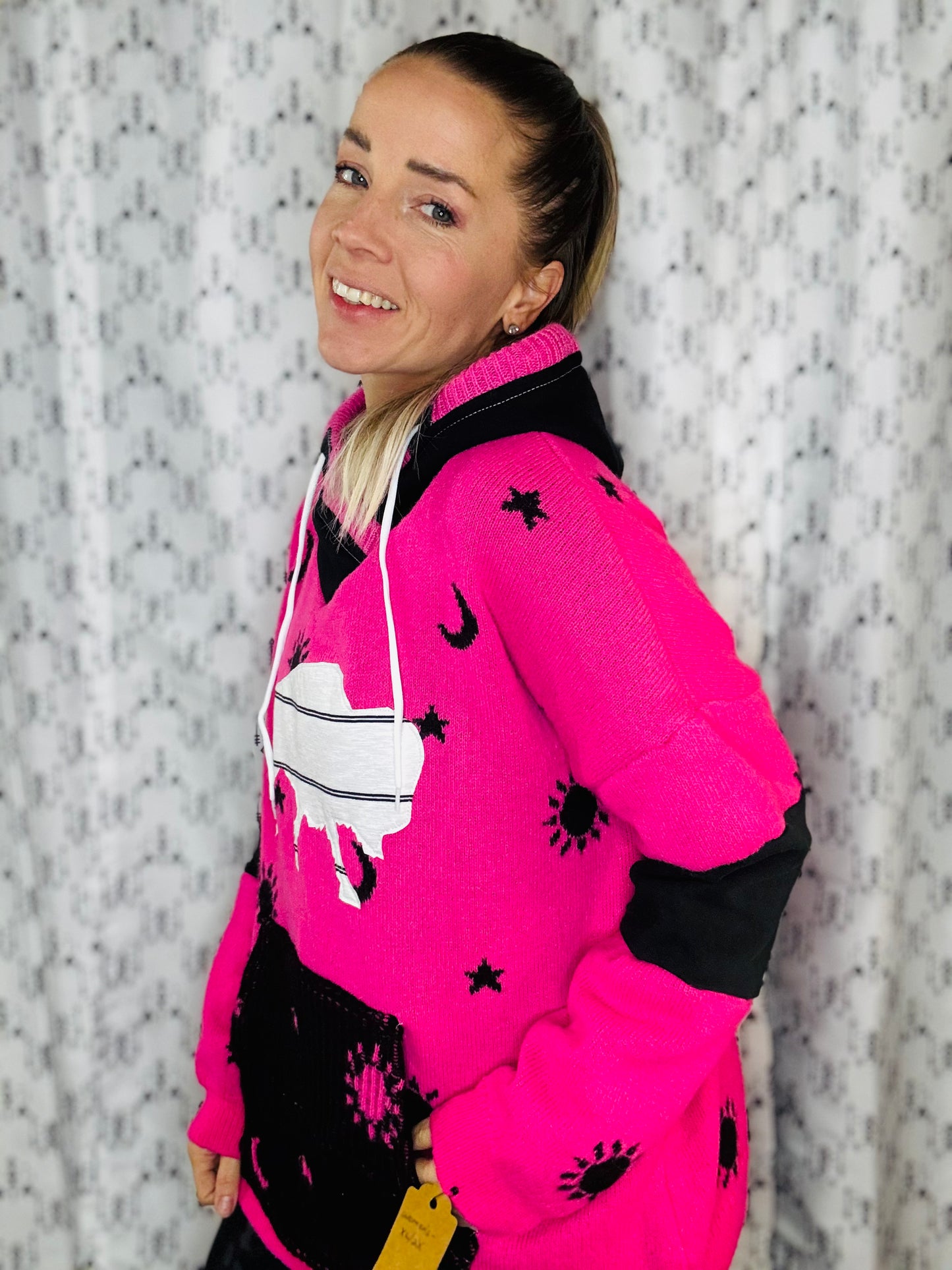 Pinktober Sun & Moon Buffalo Sweater Hoodie Size- Women's XL/2X
