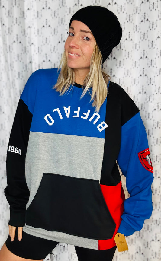 Color-Block 2 Buffalo Crewneck Size- Unisex L/XL