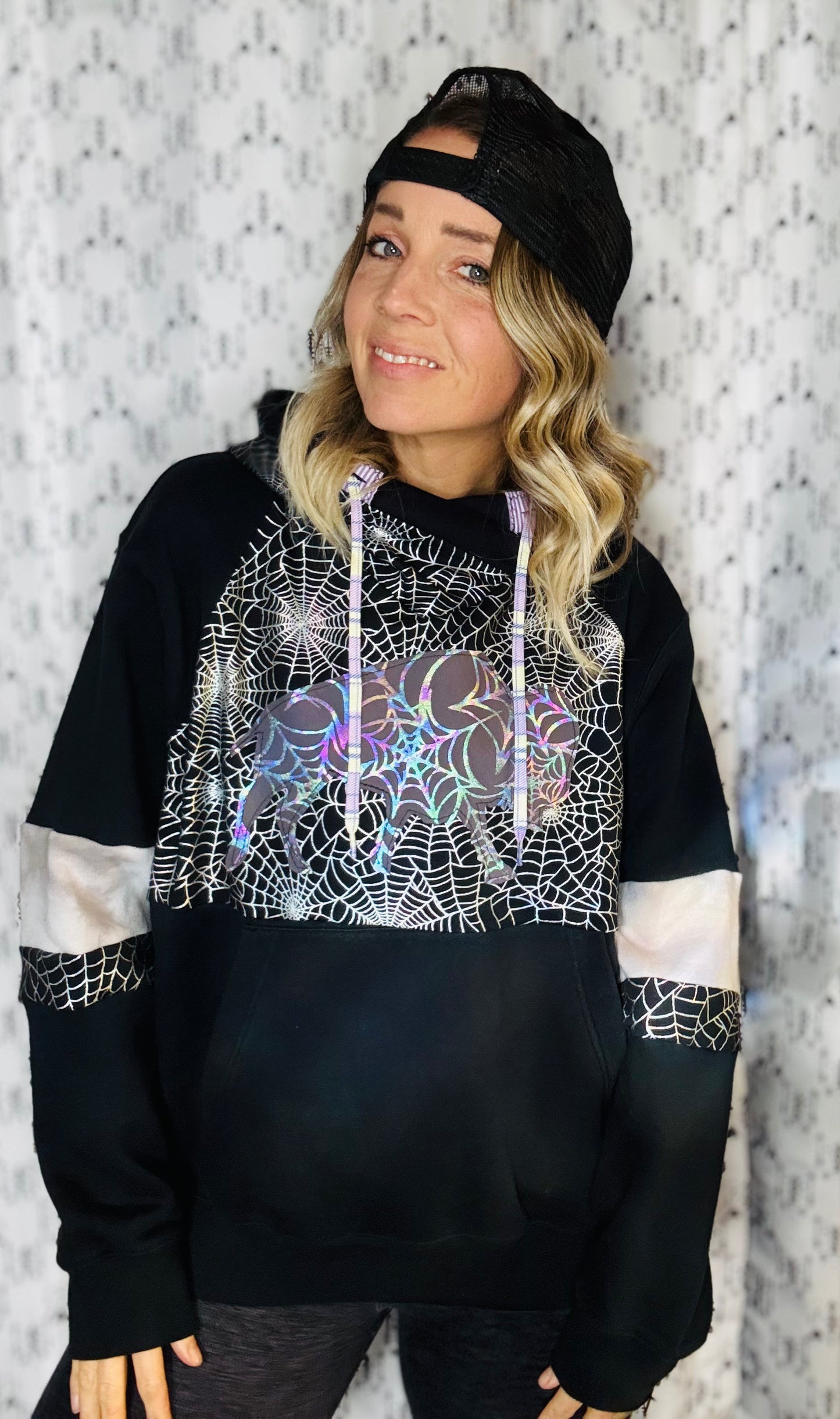 Halloween WEB Buffalo Hoodie Size- Women's L/XL