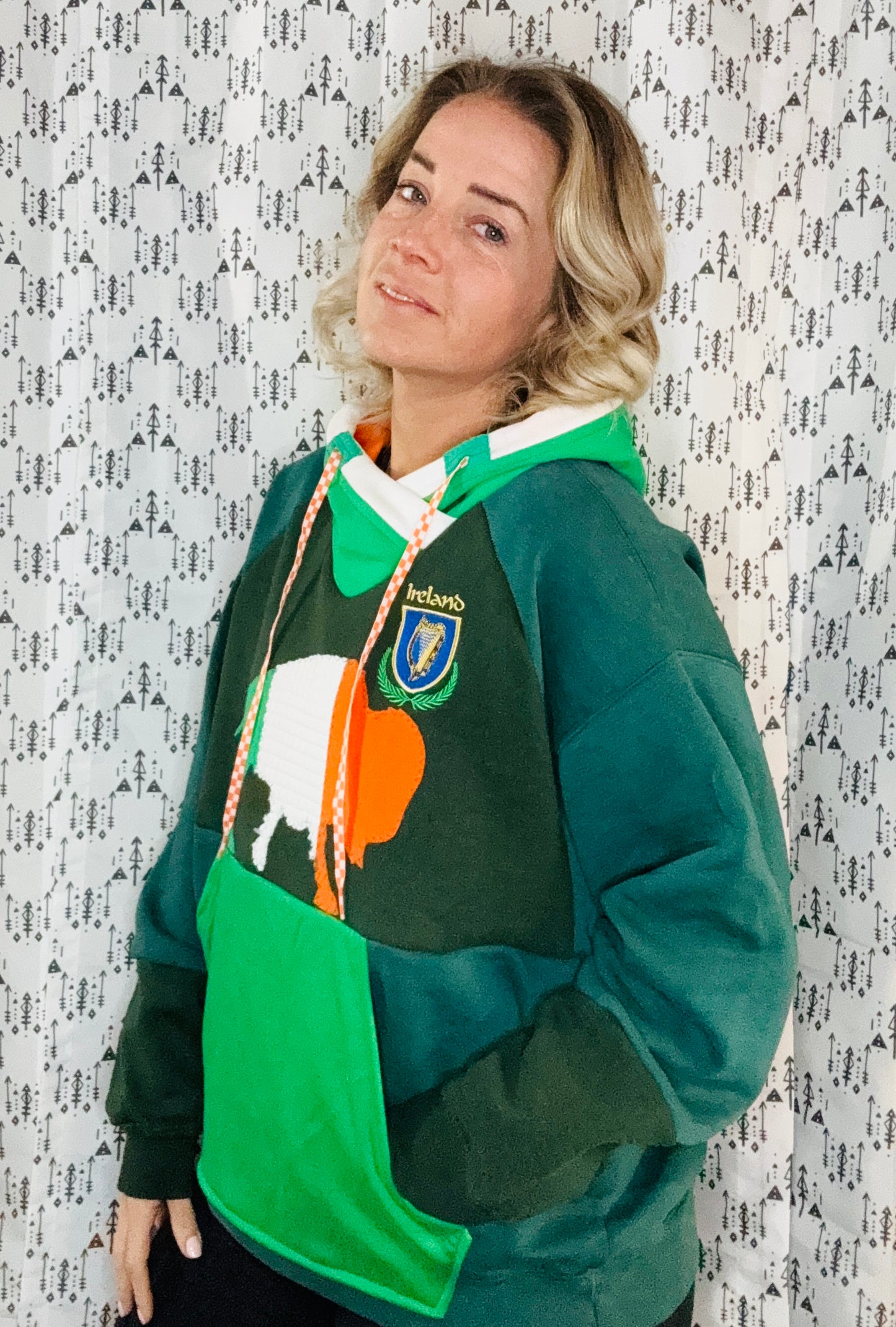 Buffalo Irish Flag Hoodie Size- Unisex L/XL