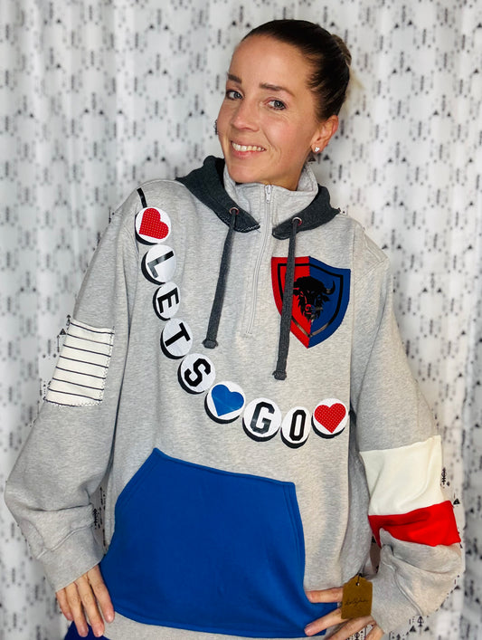 Let's Go Buffalo Friendship 1/4 Zip Hoodie Size- Women's 3X