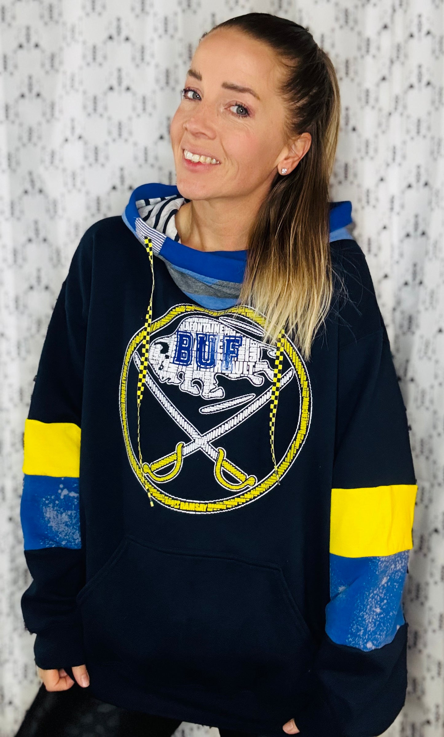 Navy Buffalo Hockey Hoodie Size- Unisex L/XL