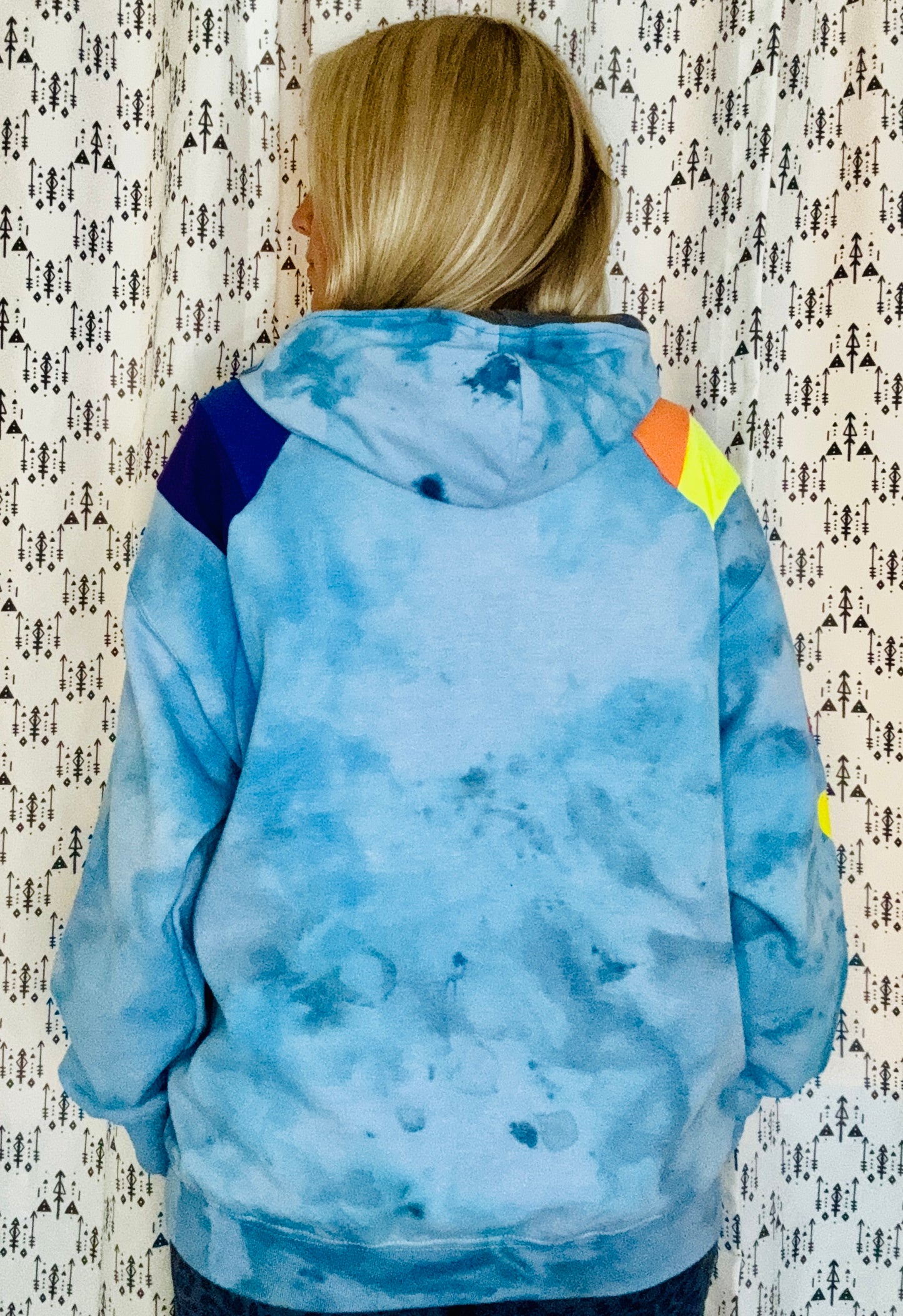 Rainbow Shoulders Buffalo Hoodie Size- Unisex M/L