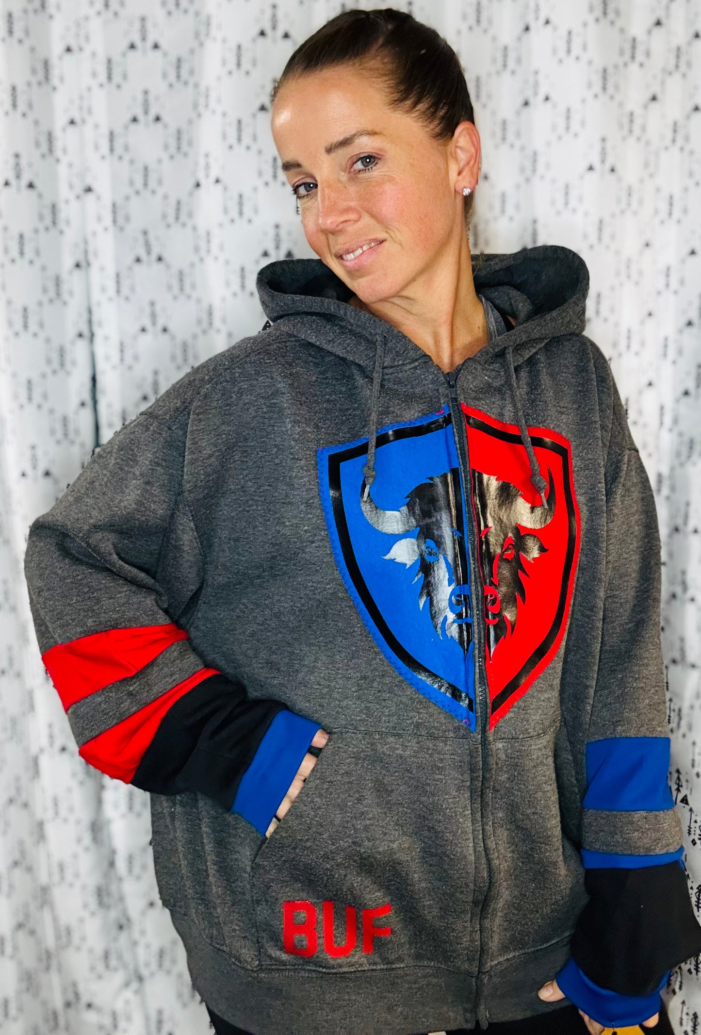 Buffalo Allen #17 Zip-Up Hoodie Size-Unisex L/XL