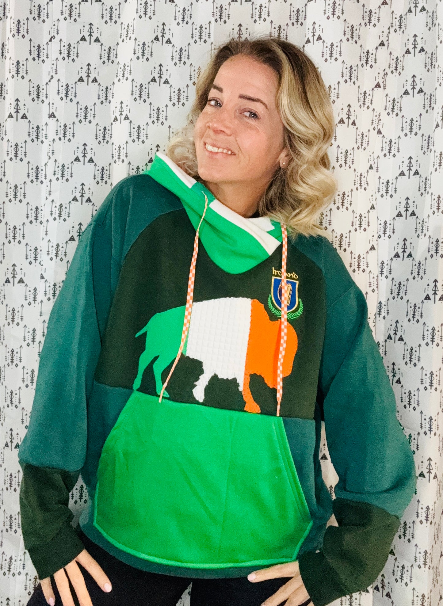 Buffalo Irish Flag Hoodie Size- Unisex L/XL