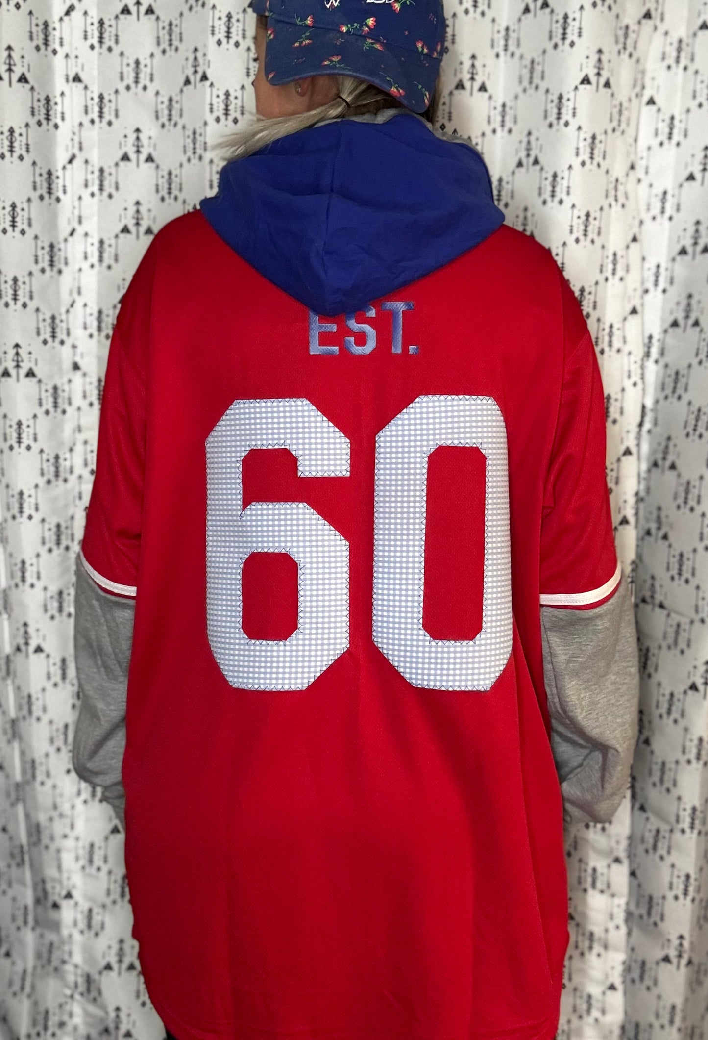 Red Buffalo Baseball Jersey Unisex-L/XL