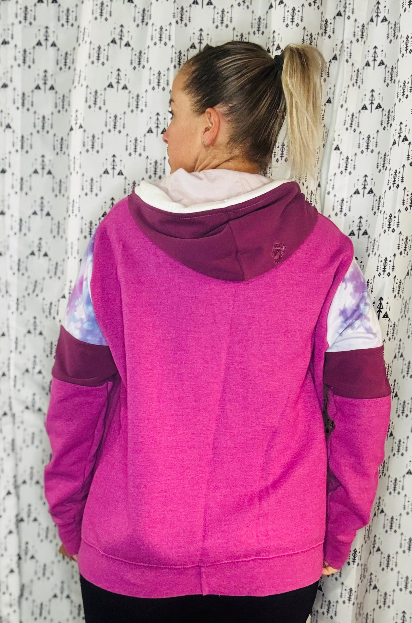 Magenta Zip-Up MAMA Hoodie Women's Size-L/XL