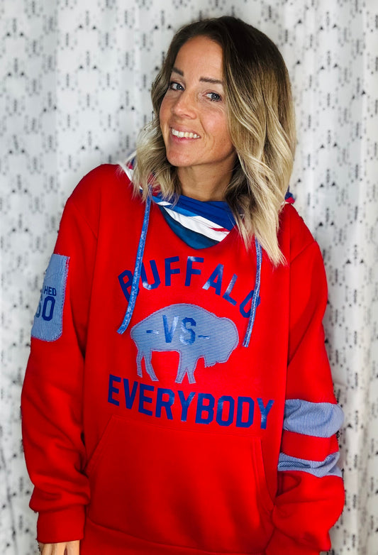 Red Buffalo Vs Everybody Hoodie Size- Unisex L/XL