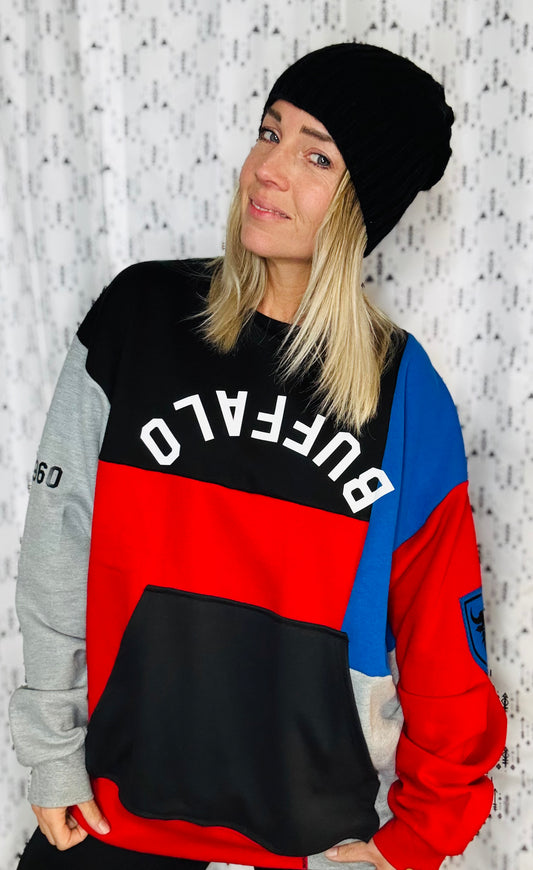Color-Block 4 Buffalo Crewneck Size- Unisex L/XL
