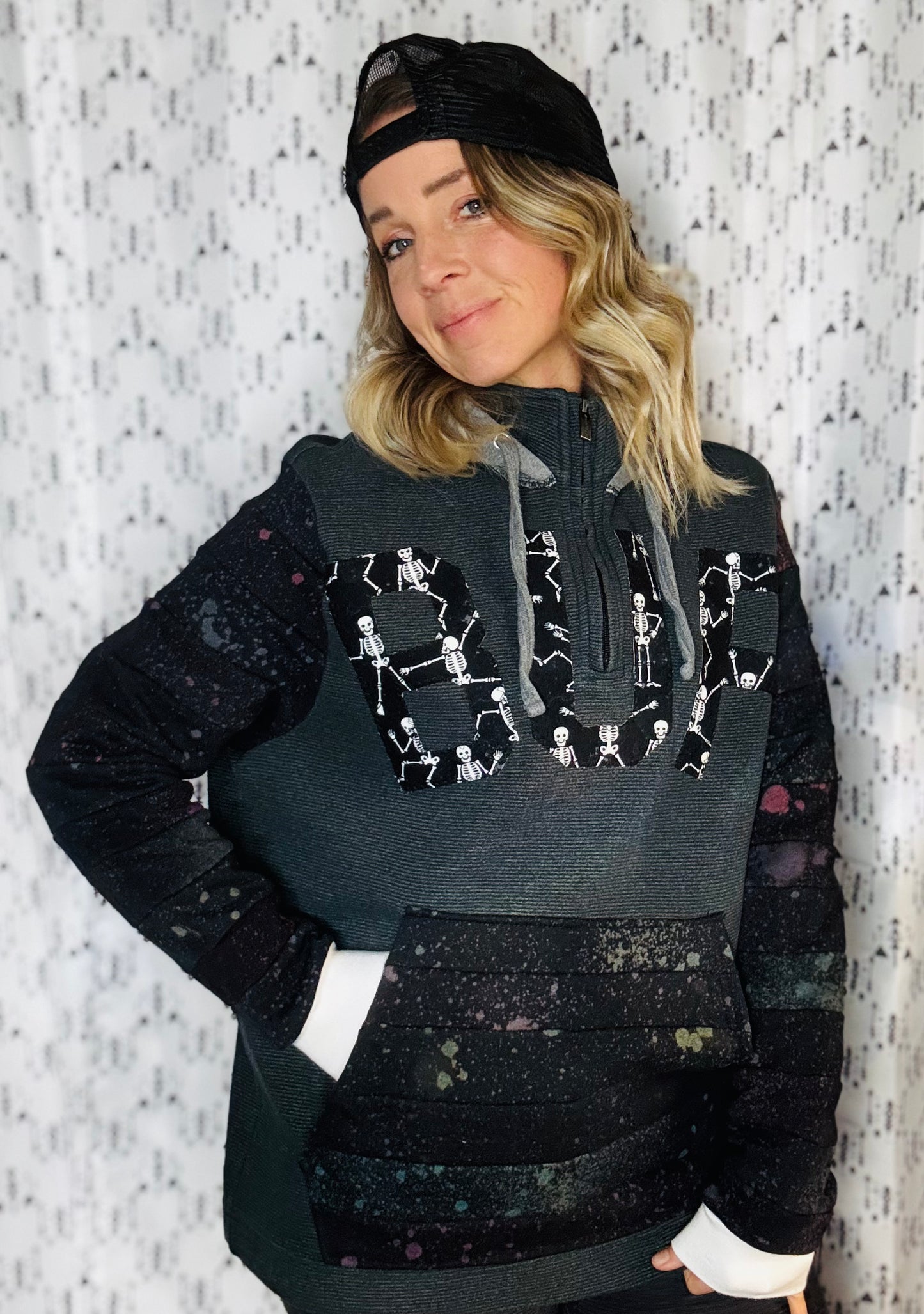 Halloween Bleached BUF Hoodie Size- Unisex M/L