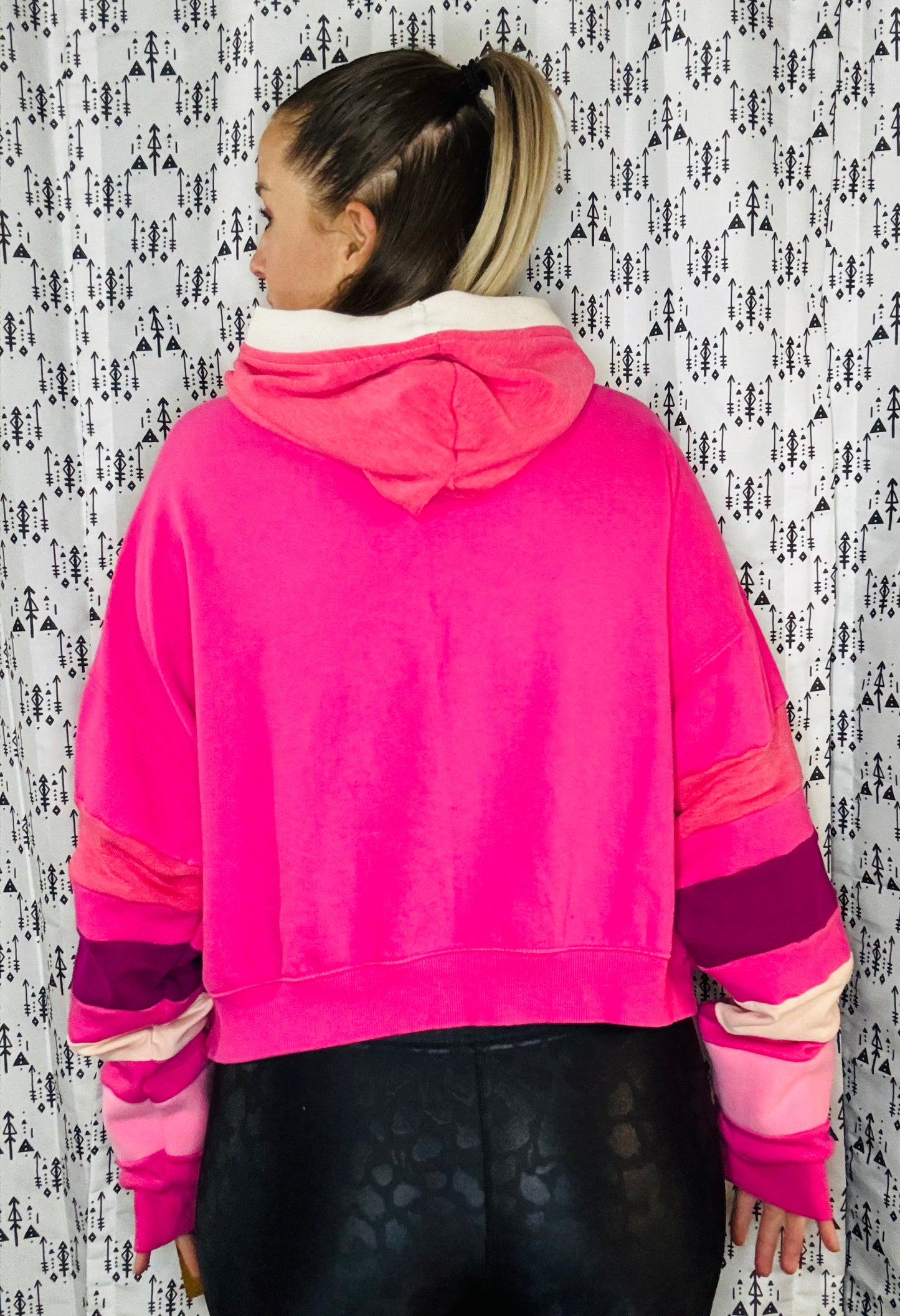 Pinktober Ombre Buffalo Crop Hoodie Size- Women's L/XL