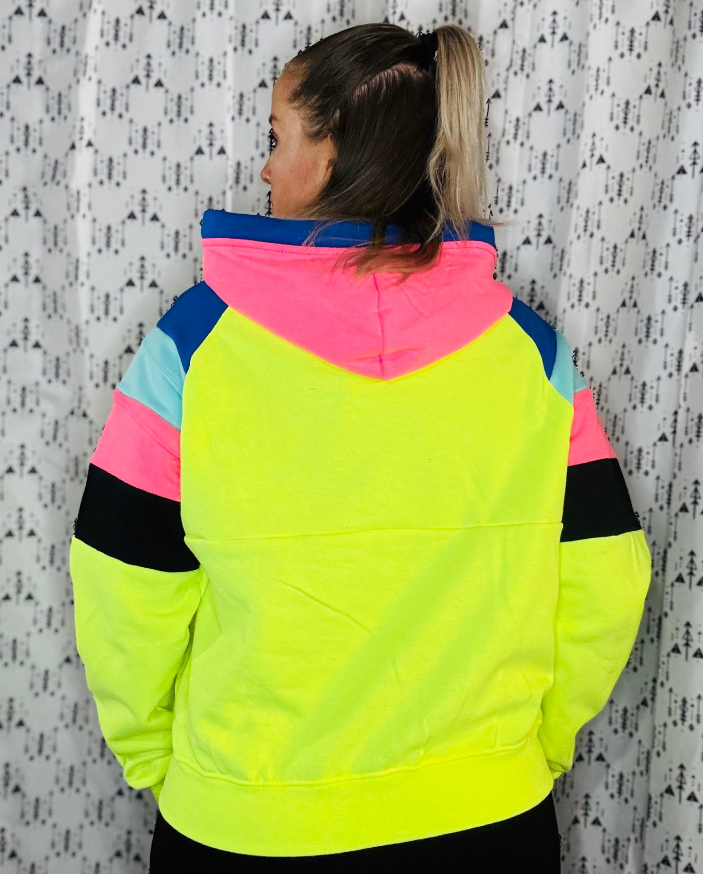 Neon Yellow 20th Anniversary HOLLYHUE Logo Hoodie Size-Women’s XL/2X