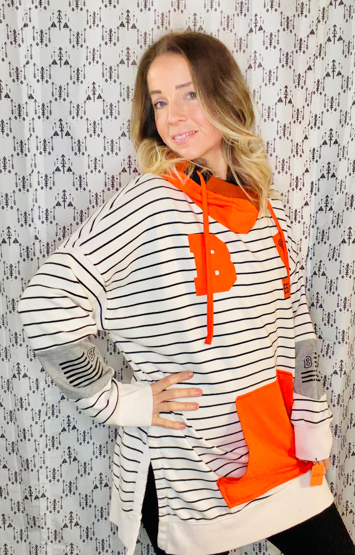 Striped Buffalo Lacrosse Hoodie Size- Women's 3X