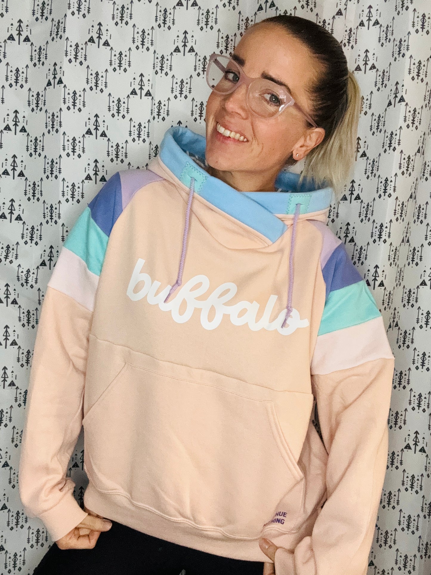 Peach Buffalo Pastel Hoodie Size- Women's M/L