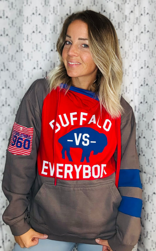 Color-Block Buffalo Vs Everybody Hoodie Size- Unisex M/L