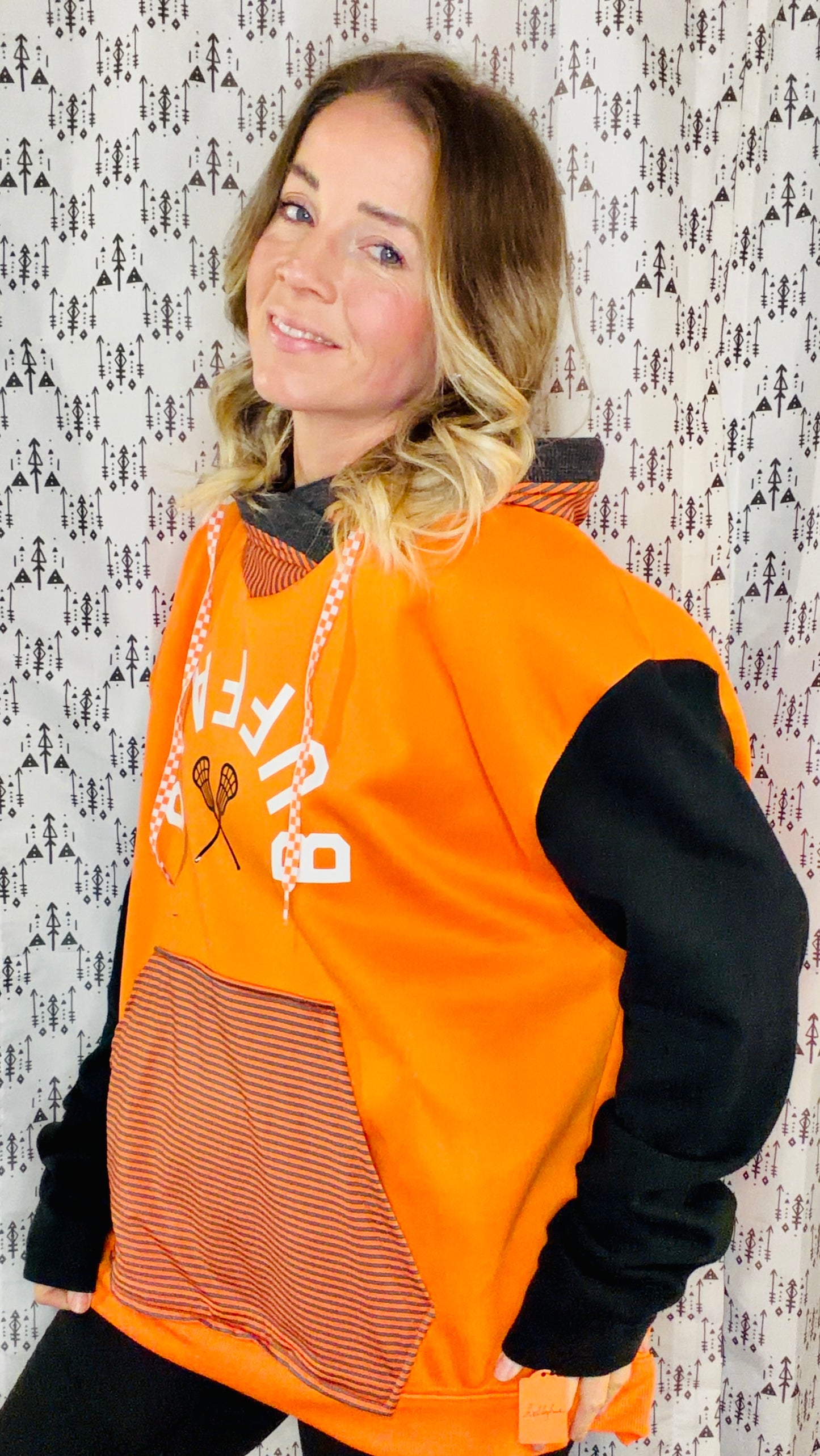 Orange Buffalo Lacrosse Hoodie Size Unisex-XL/2X