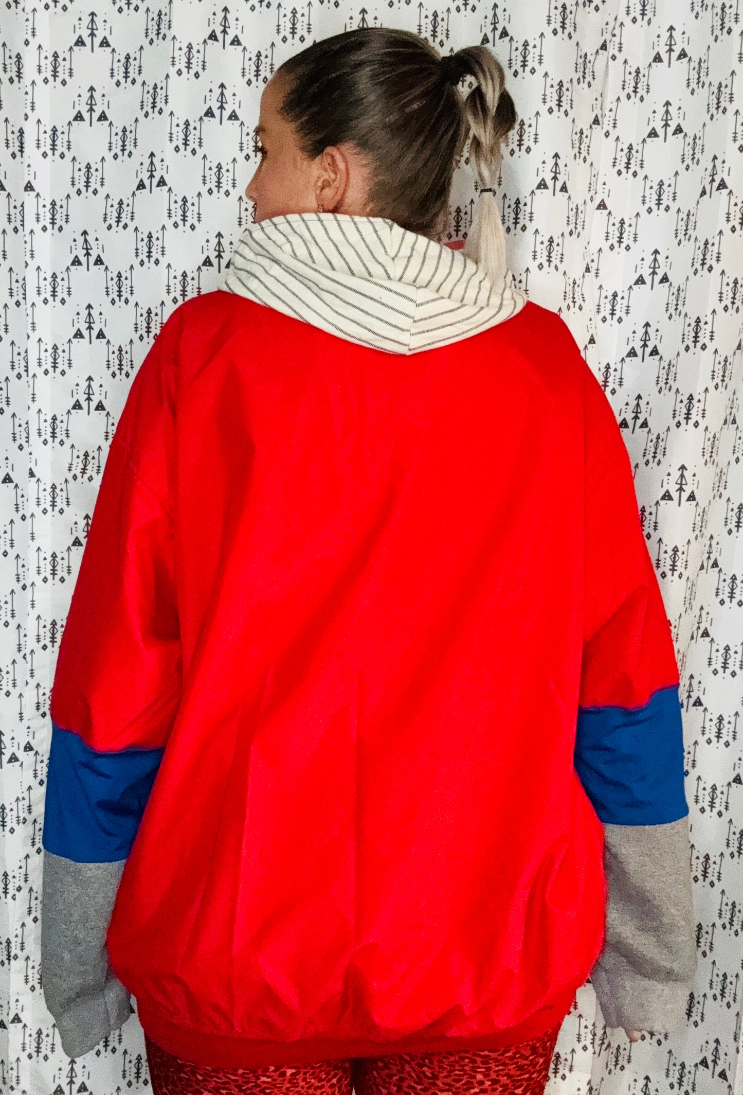 Red Windbreaker Buffalo Hoodie Unisex-XL/2X