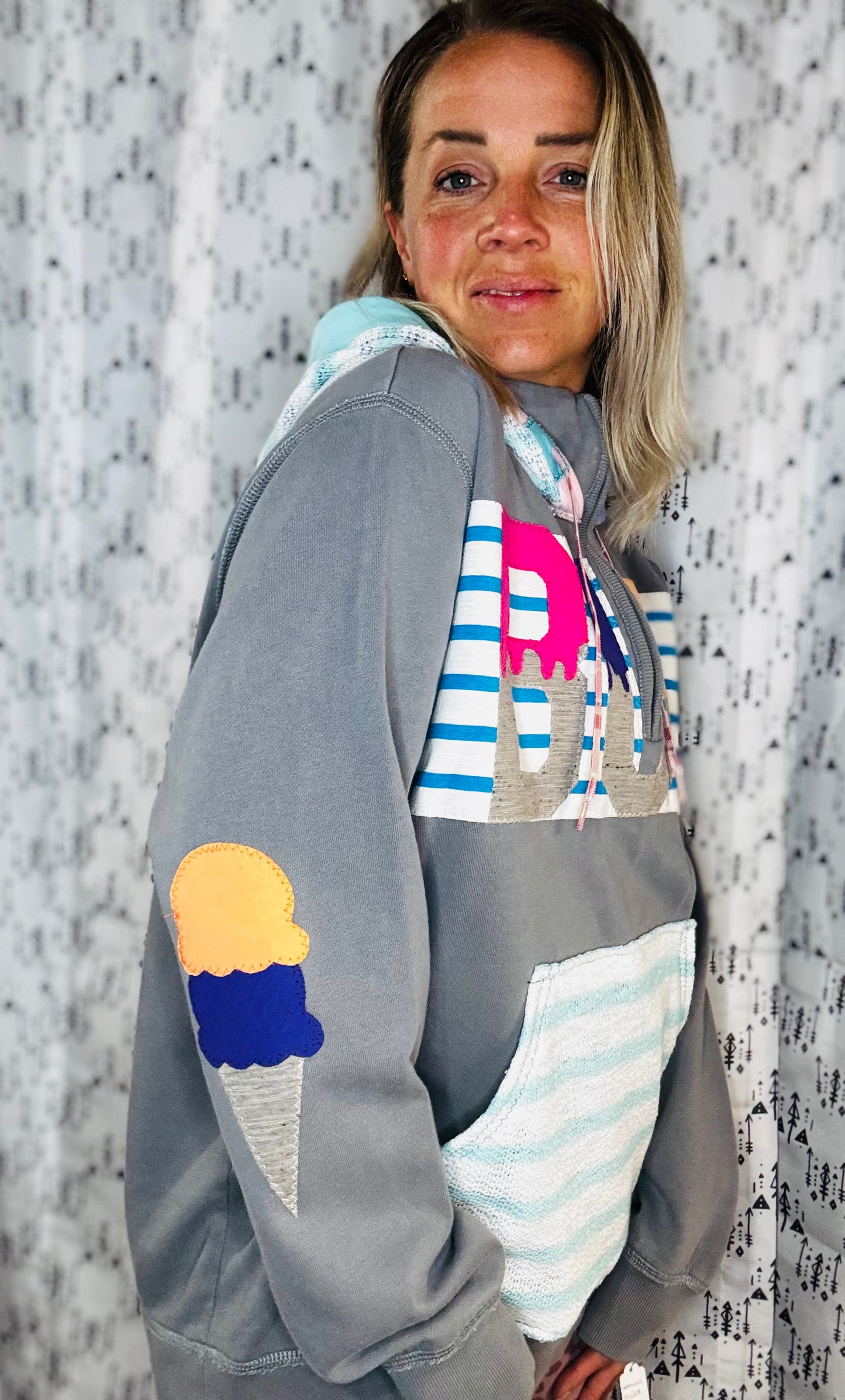 Ice Cream BUF 1/4 Zip Hoodie Women's Size-XL/2X