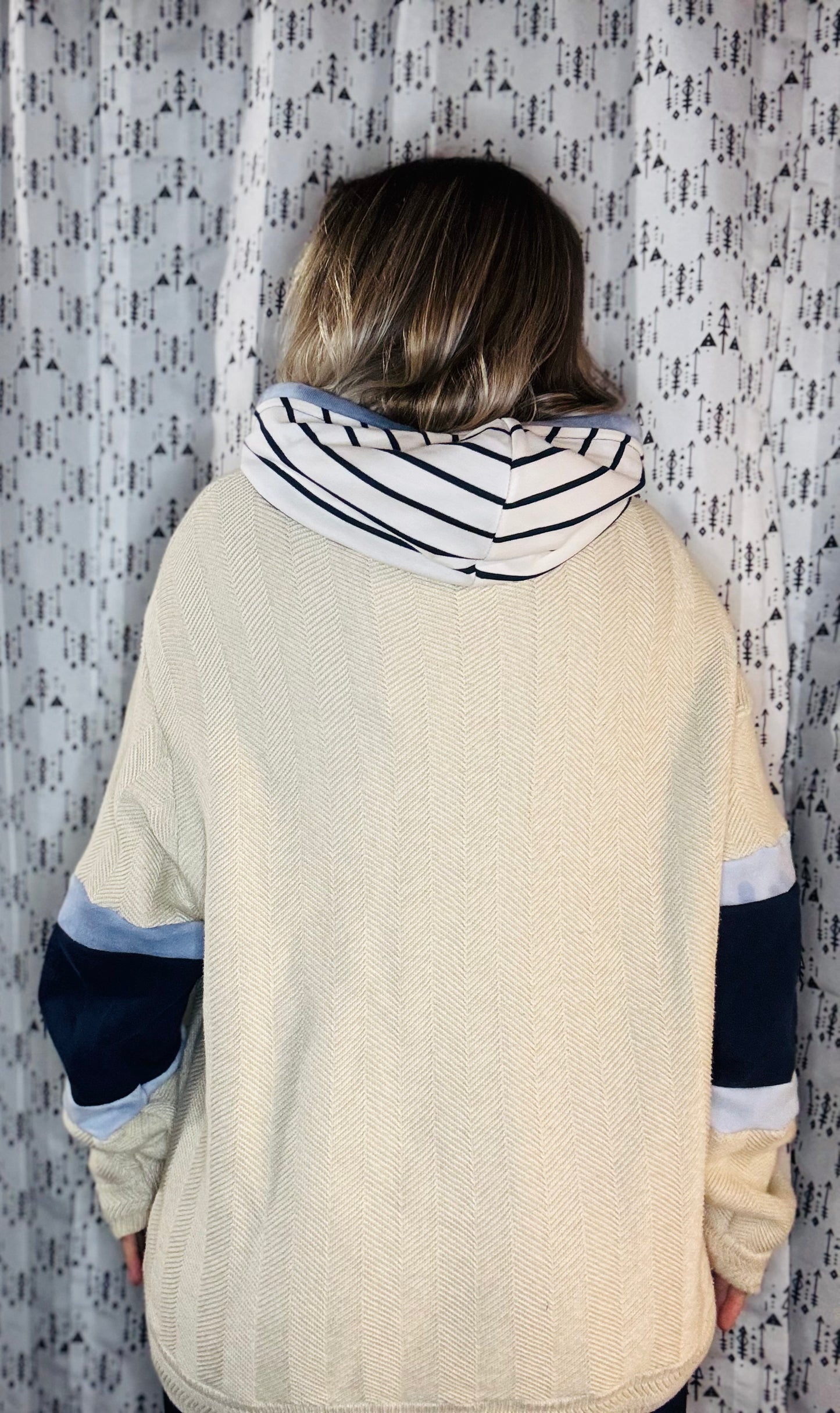 Khaki Buffalo Nautical Sweater Hoodie Unisex-L/XL