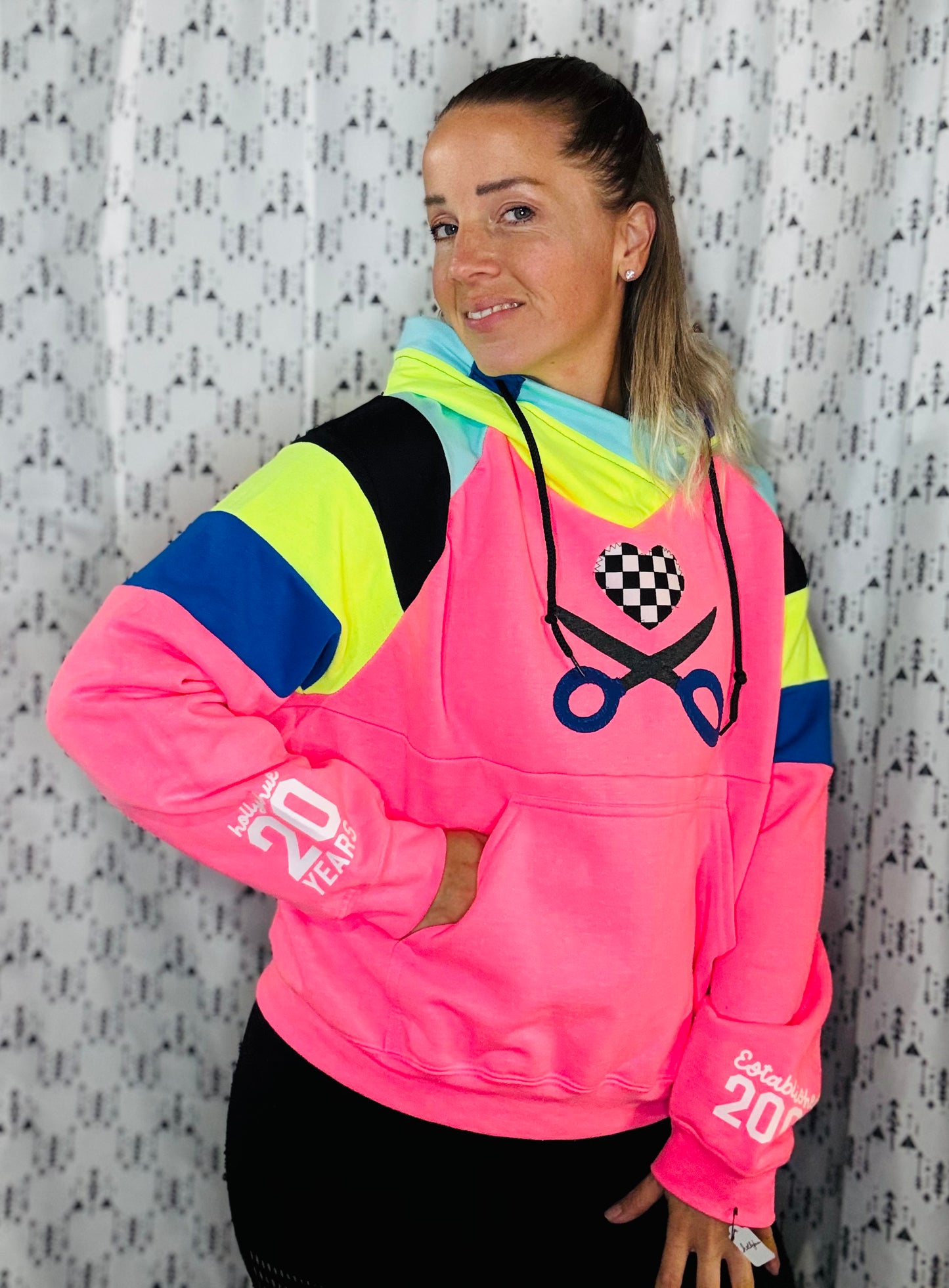 Hot Pink 20th Anniversary HOLLYHUE Logo Hoodie Size-Women’s L/XL