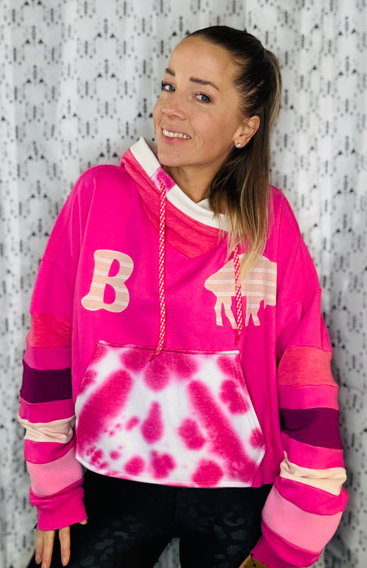 Pinktober Ombre Buffalo Crop Hoodie Size- Women's L/XL