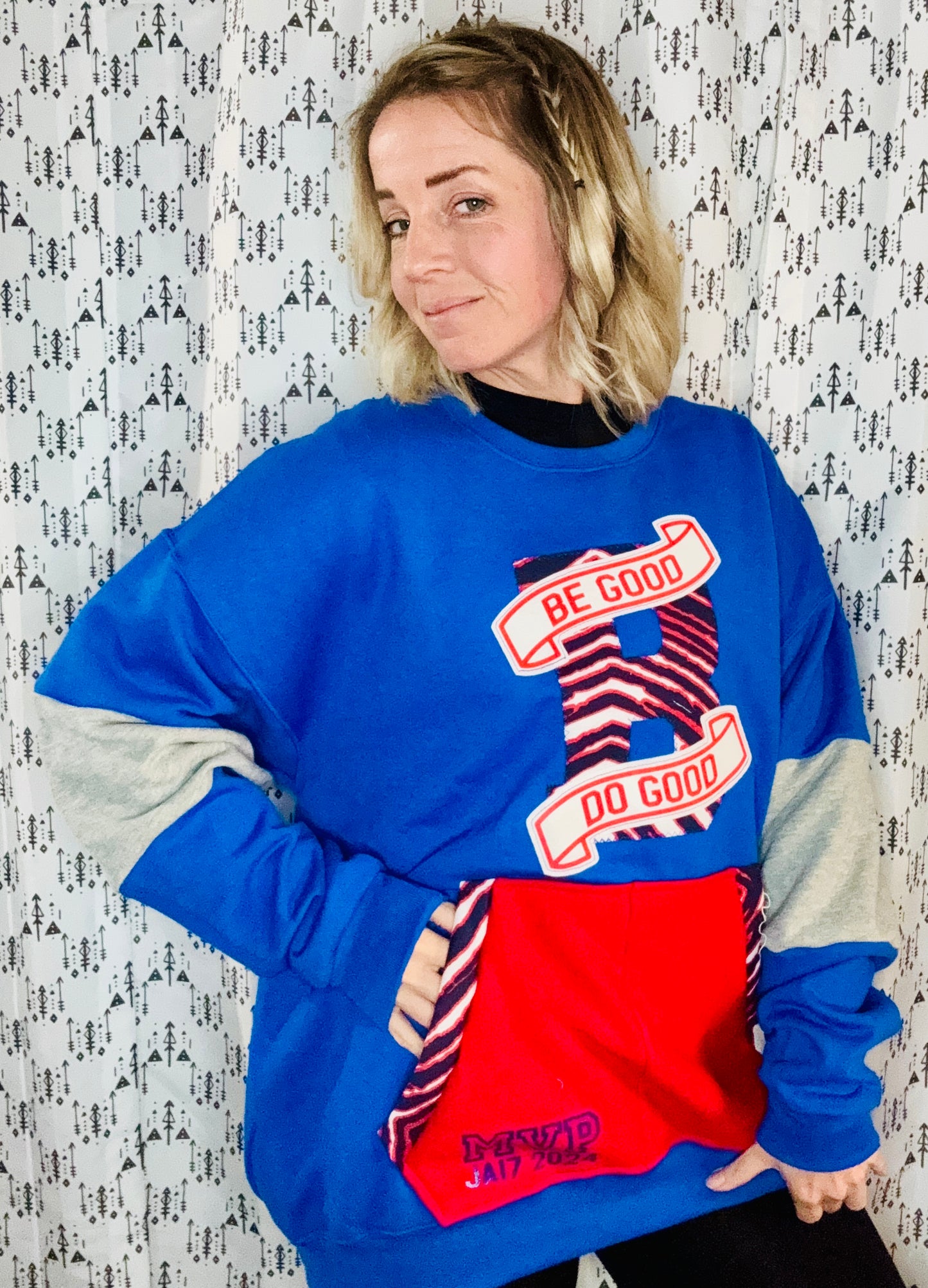 Blue Be Good, Do Good JA17 MVP Buffalo Crewneck Size- Unisex XL/2X