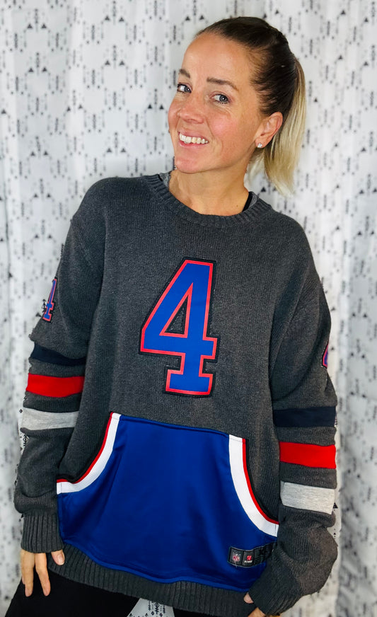 Grey Cook #4 Buffalo Crewneck Sweater Size- Unisex L/XL