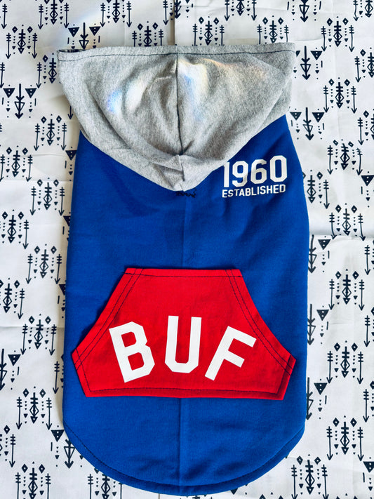 Blue & Red BUF Dog Hoodie Size- M