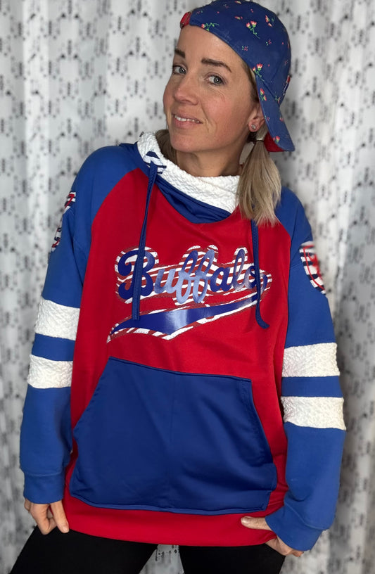 Buffalo Ball Raglan Hoodie Unisex-L/XL
