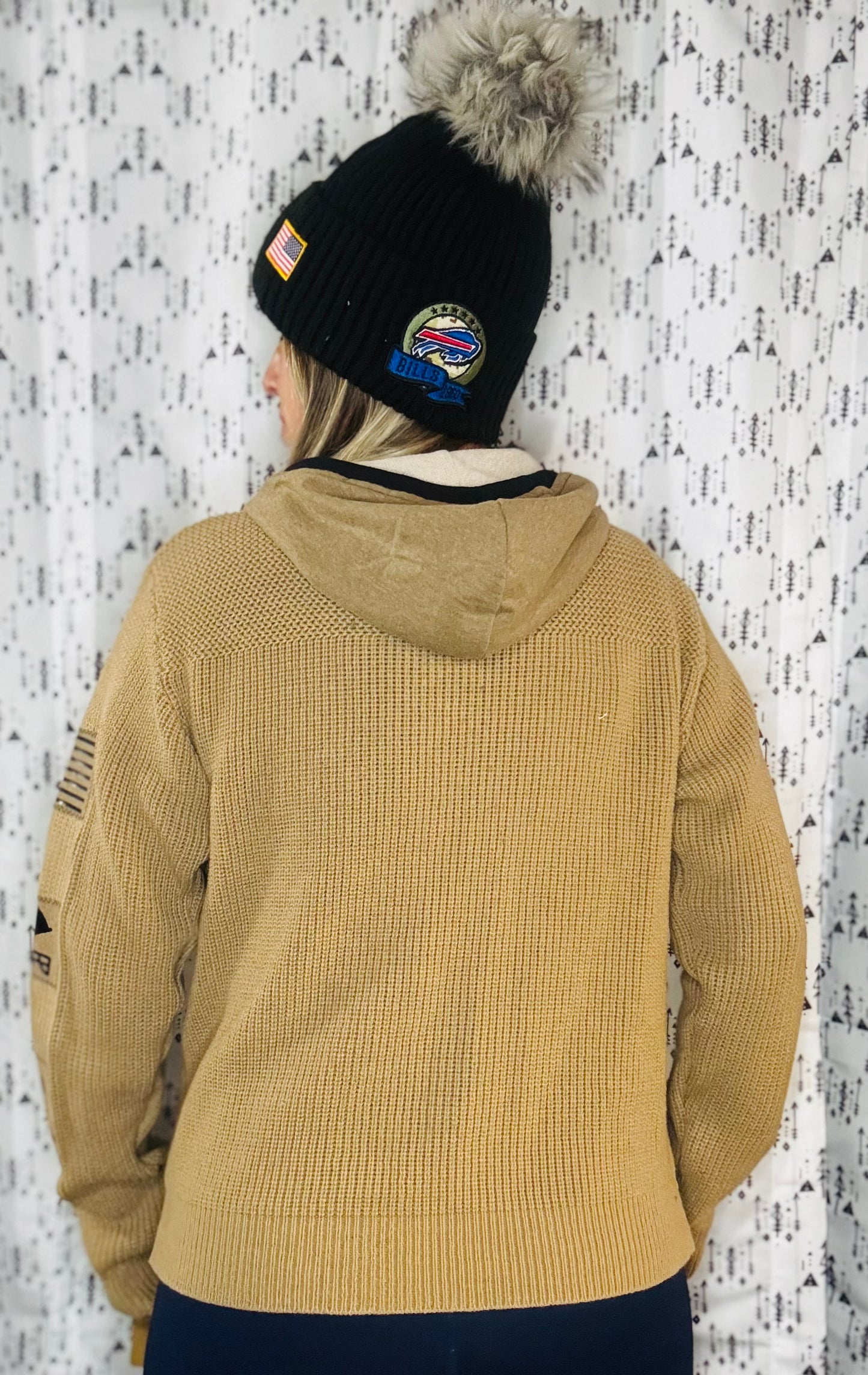 Khaki Buffalo Salute Hoodie Size- Women's M/L