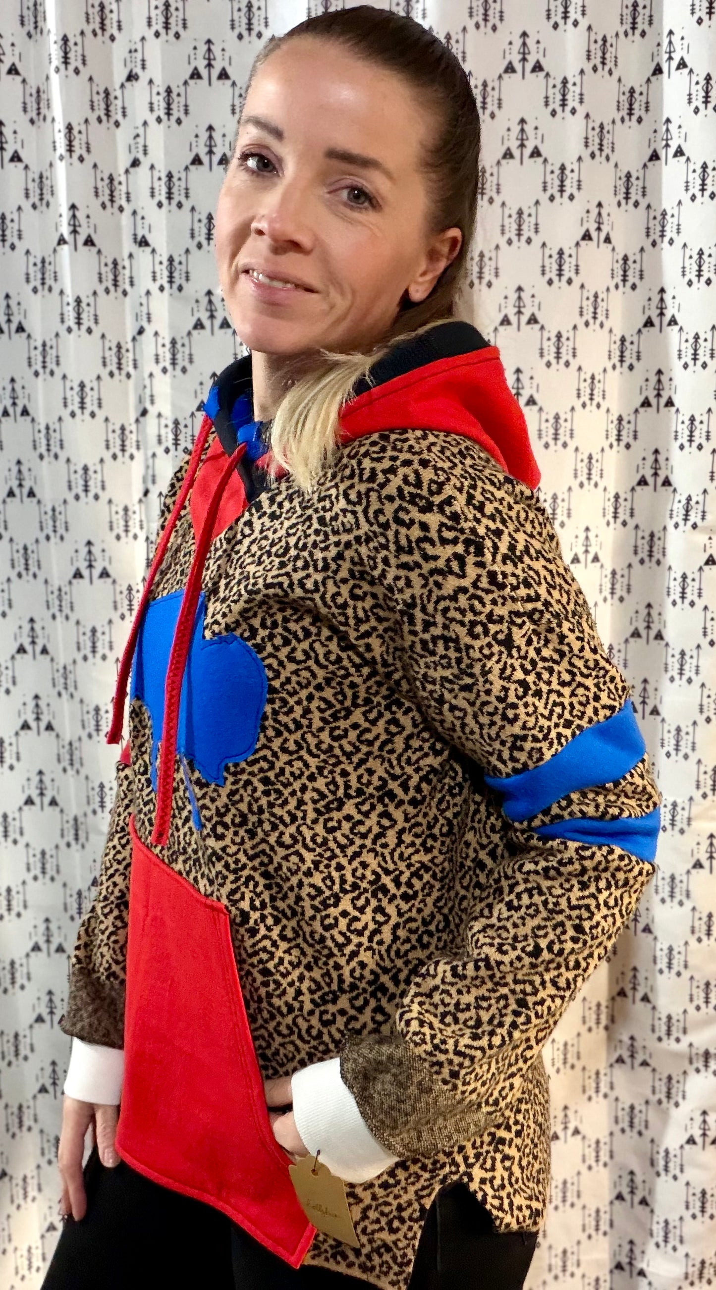 Leopard Buffalo Football Hoodie Size- Women's L/XL