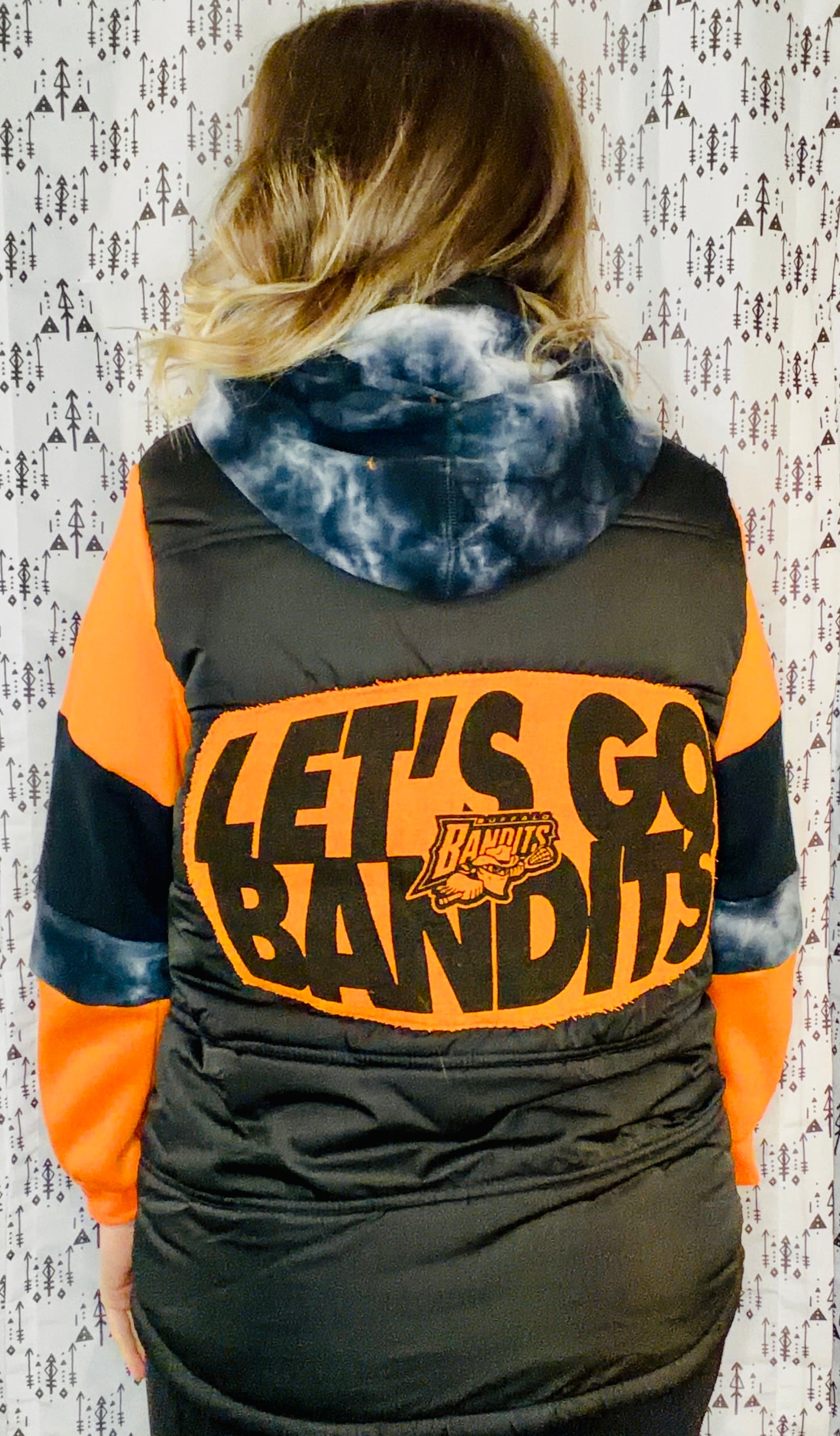 Black Buffalo Lacrosse Puffy Vest Jacket Size- Women's L/XL