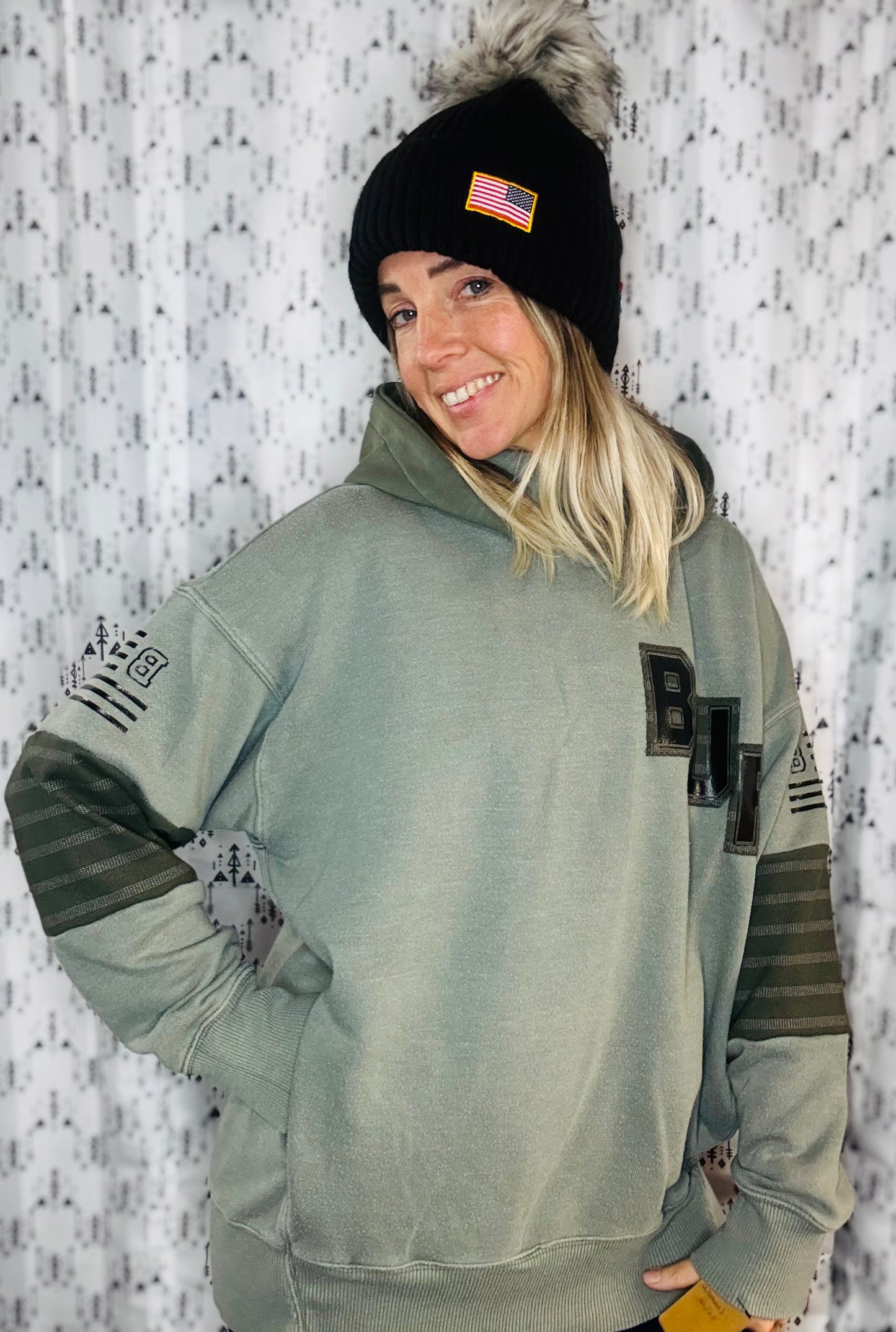 Olive Green Buffalo Football Salute Hoodie Size- Women's L/XL