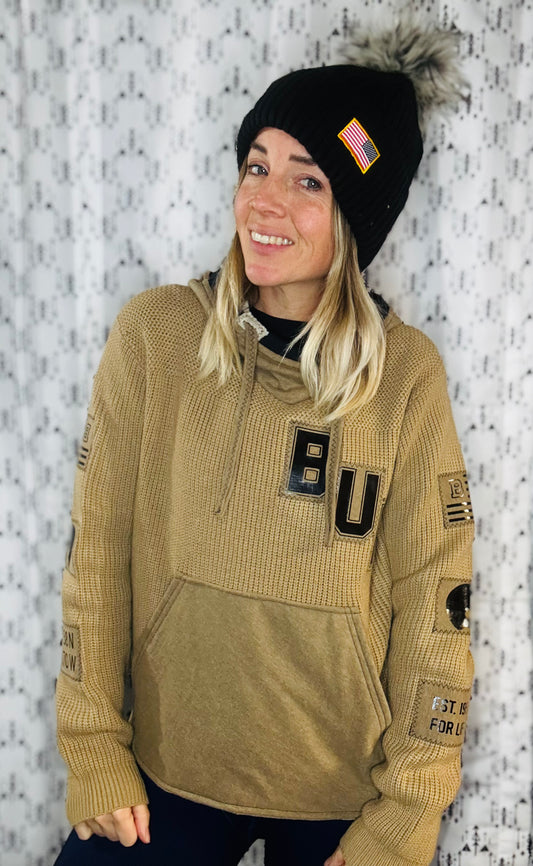 Khaki Buffalo Salute Hoodie Size- Women's M/L