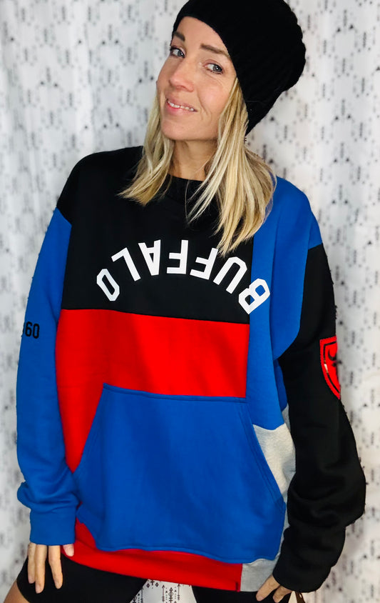 Color-Block 1  Buffalo Crewneck Size- Unisex L/XL