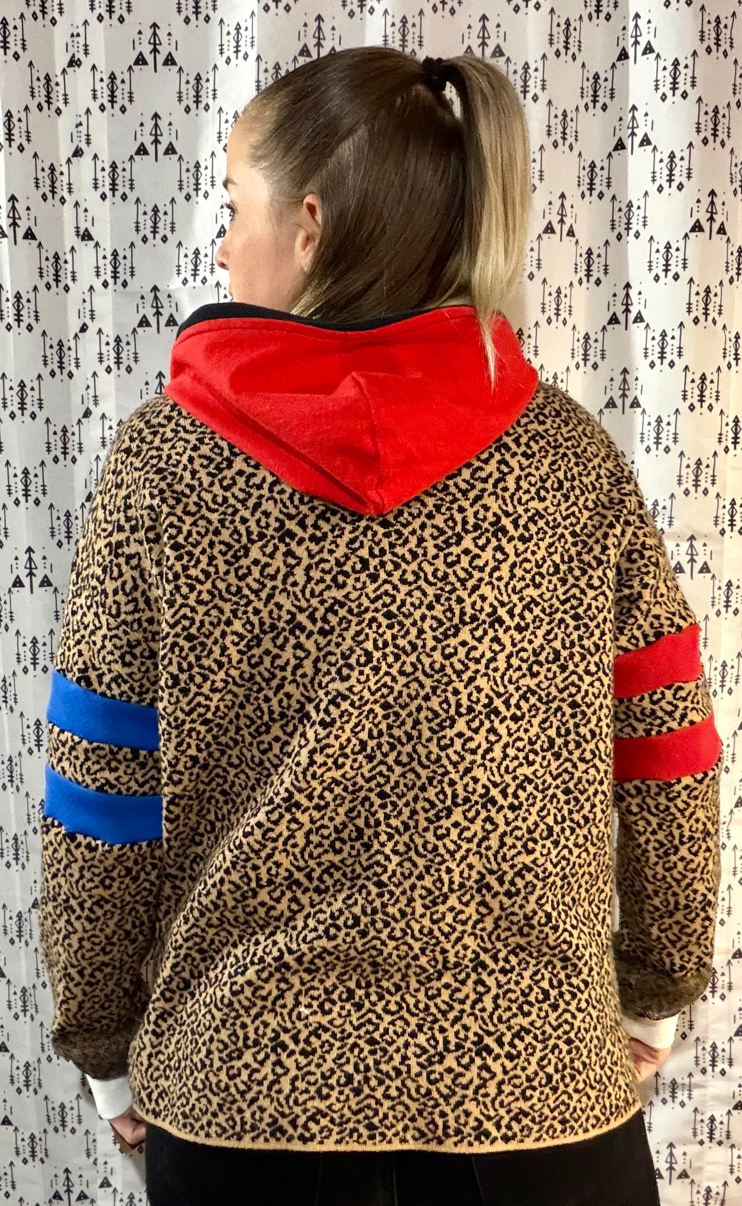Leopard Buffalo Football Hoodie Size- Women's L/XL