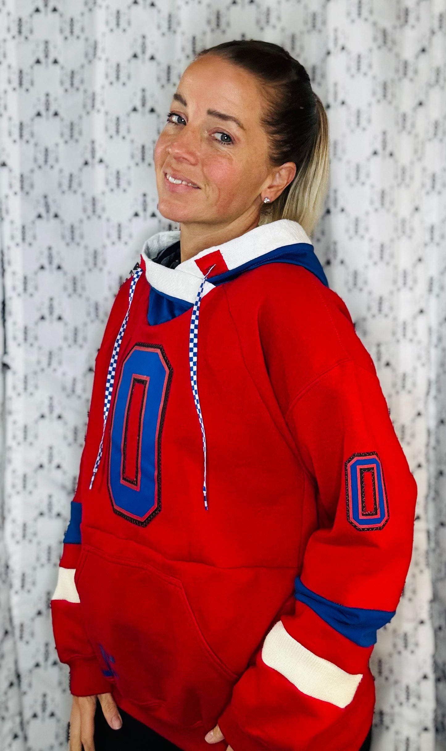 Red Coleman #0 Football Hoodie Size- Unisex M/L
