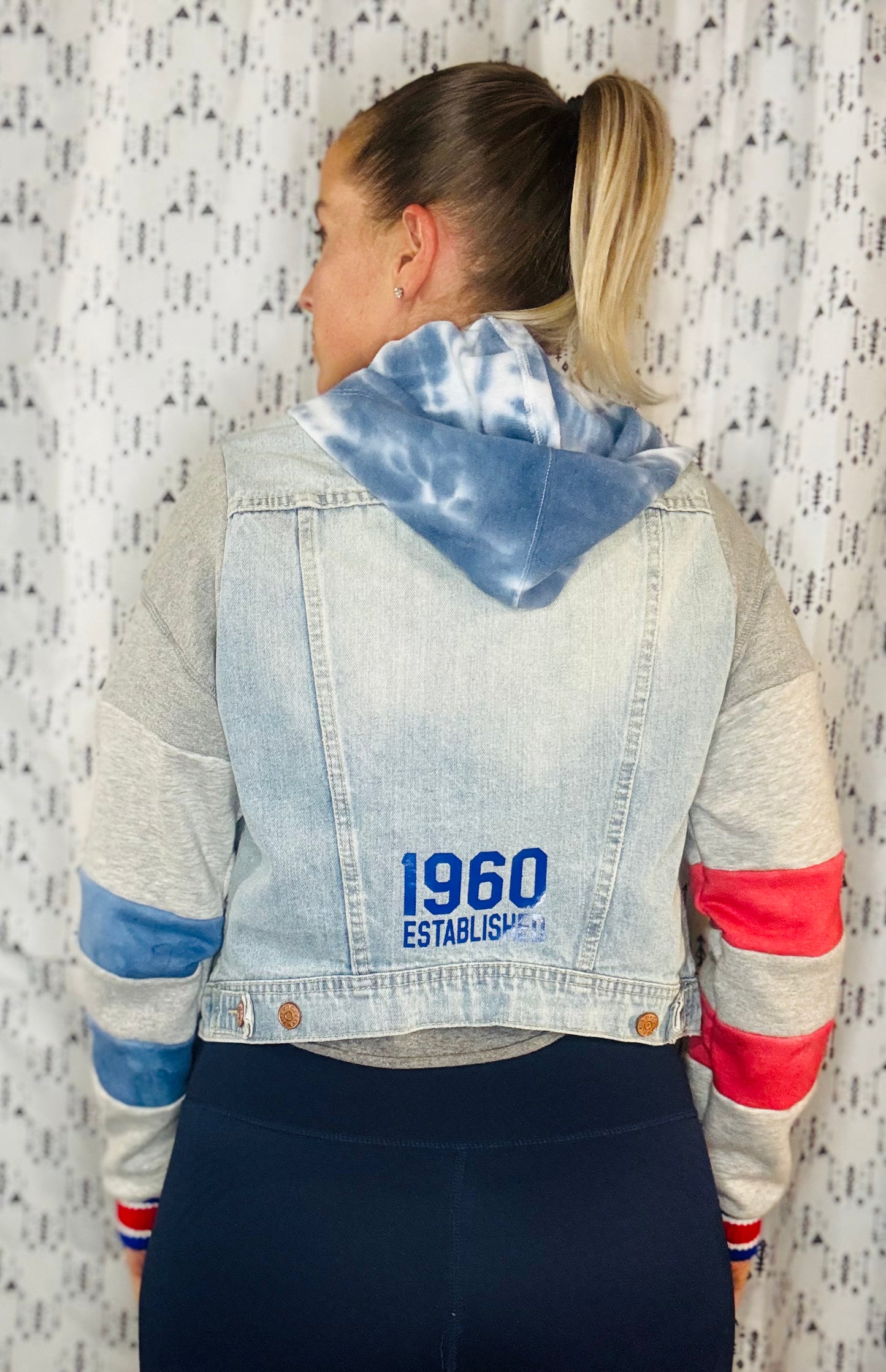 Blue Denim Buffalo Football Hooded Jacket Size- Women's S/M